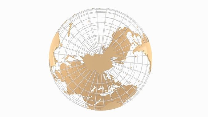 Globe News Skeleton Burlywood color 3D model