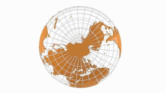 Globe News Skeleton Bronze color 3D model