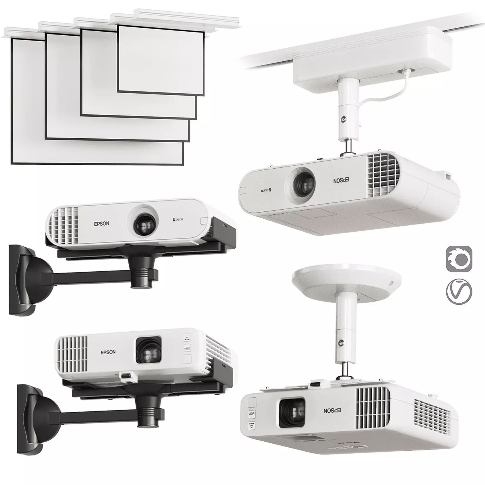 Projector set EPSON 3D model
