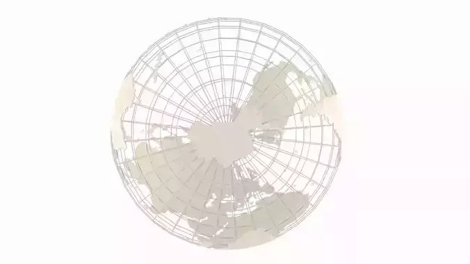 Globe News Skeleton Ash White Color 3D model