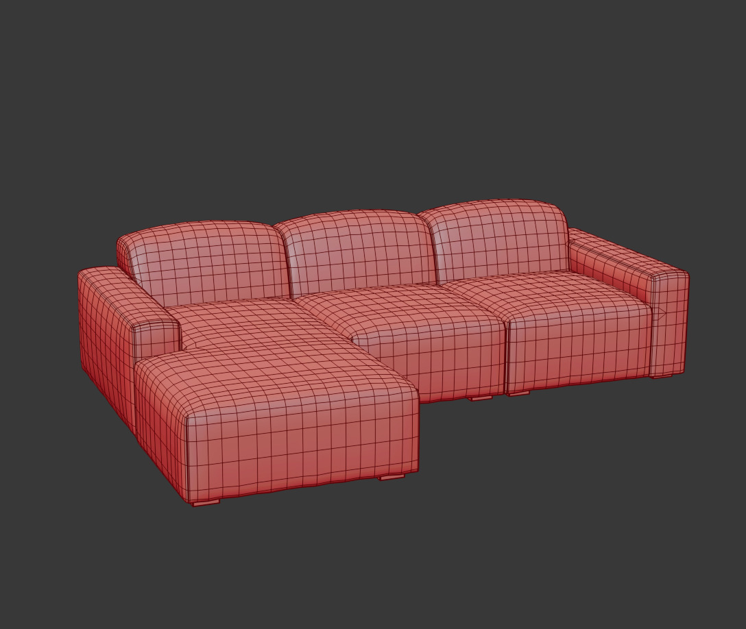 Morgan Modular Chaise Sectional Low-poly 3D model_18