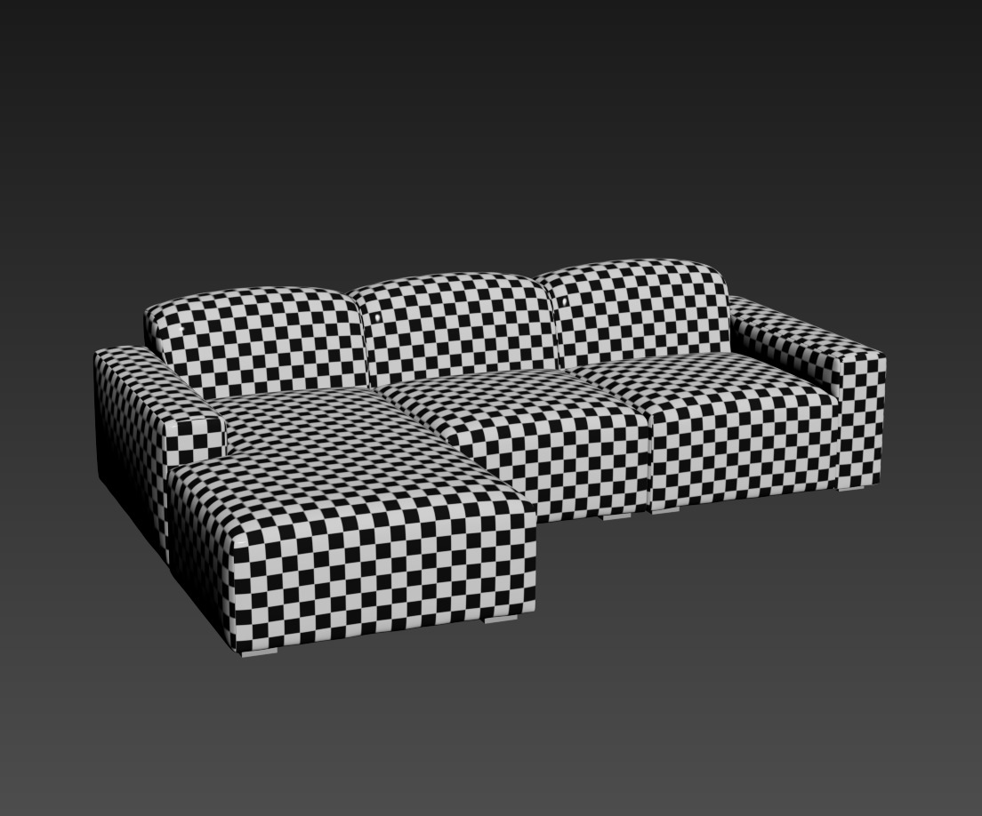 Morgan Modular Chaise Sectional Low-poly 3D model_19