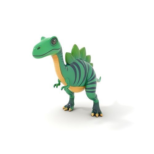 Cartoon Dinosaur Model Pack with Vibrant Textures Low-poly 3D model