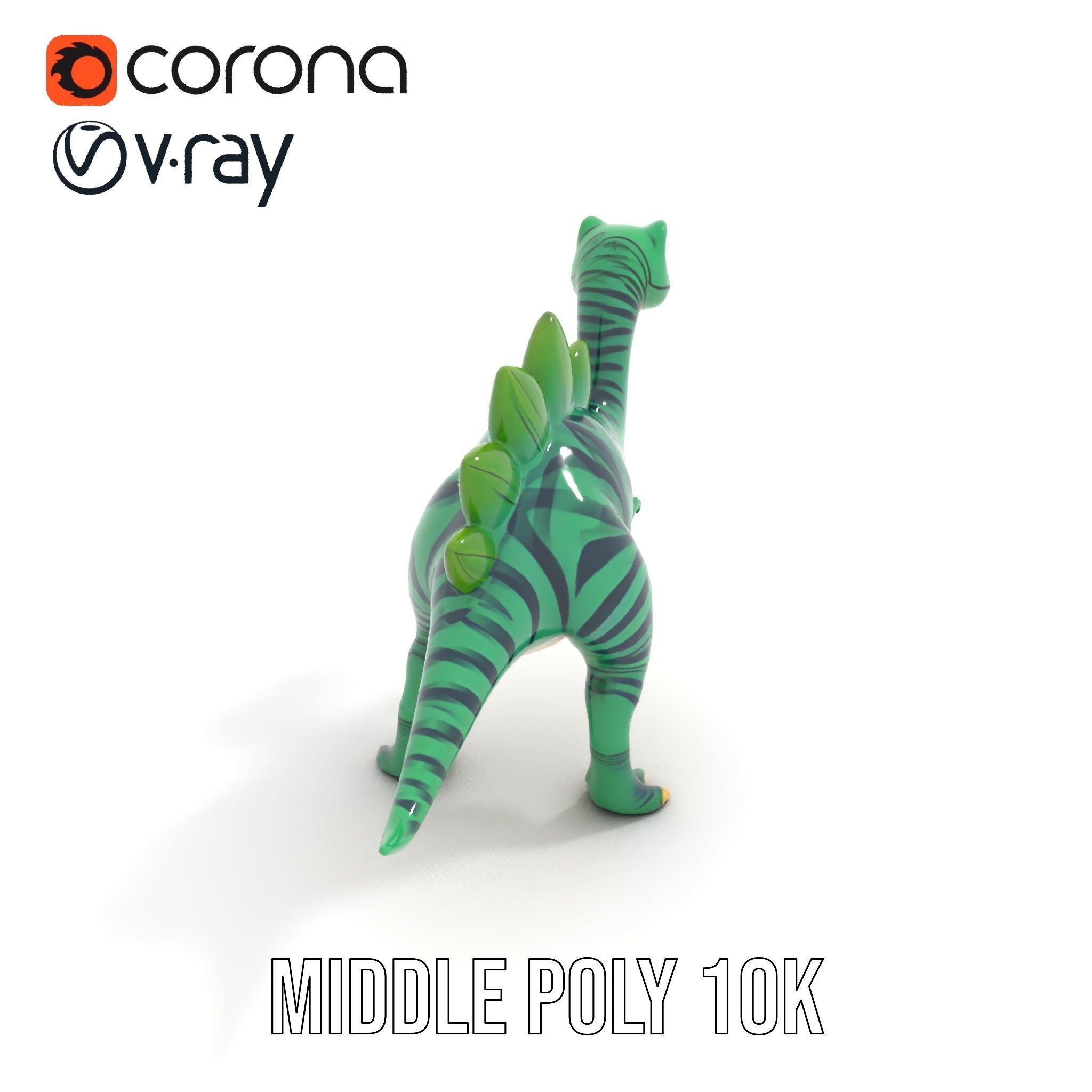 Cartoon Dinosaur Model Pack with Vibrant Textures Low-poly 3D model_5