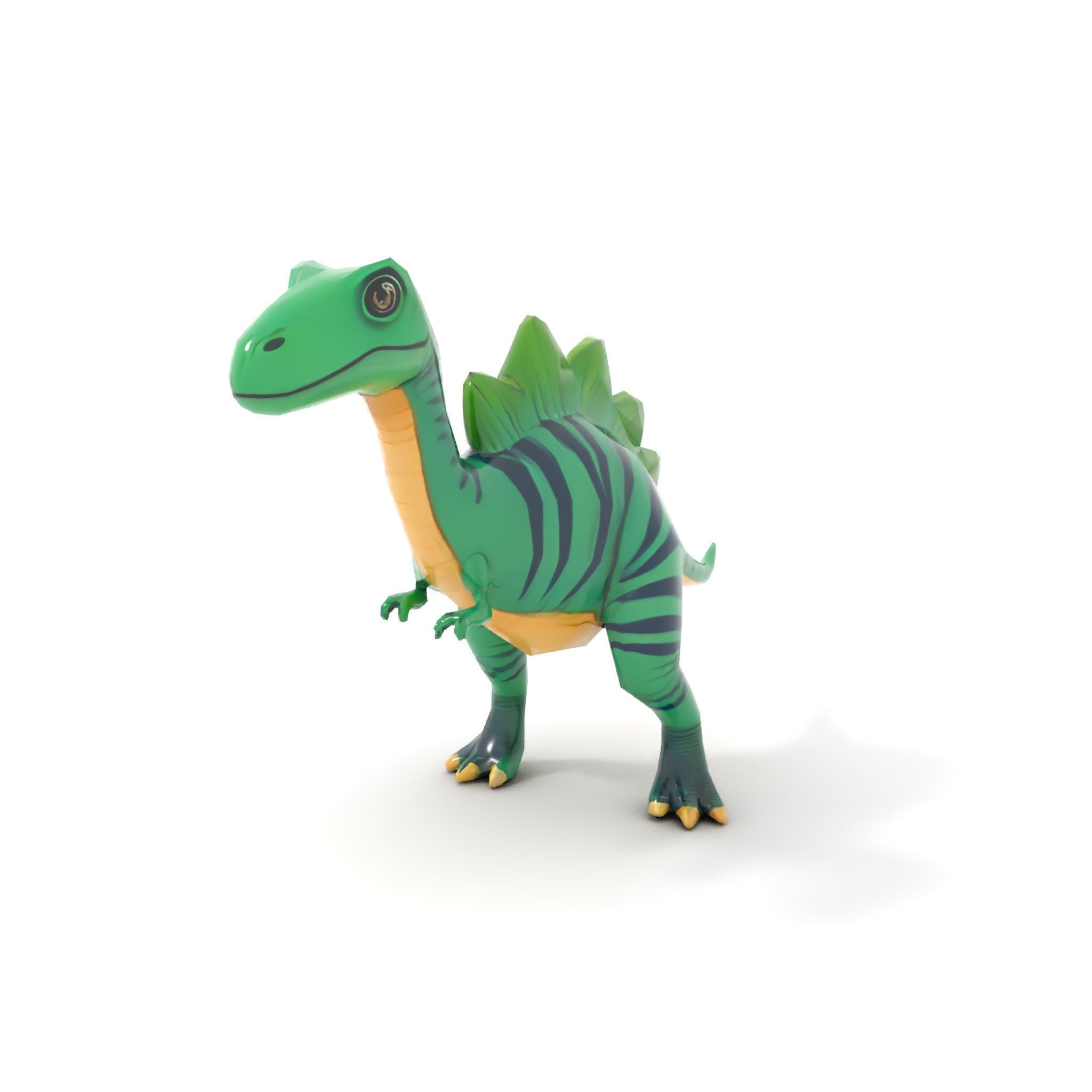 Cartoon Dinosaur Model Pack with Vibrant Textures Low-poly 3D model_7