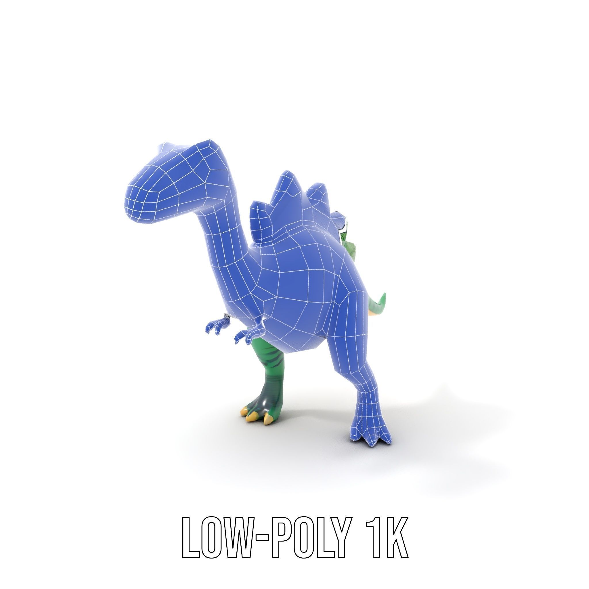 Cartoon Dinosaur Model Pack with Vibrant Textures Low-poly 3D model_28