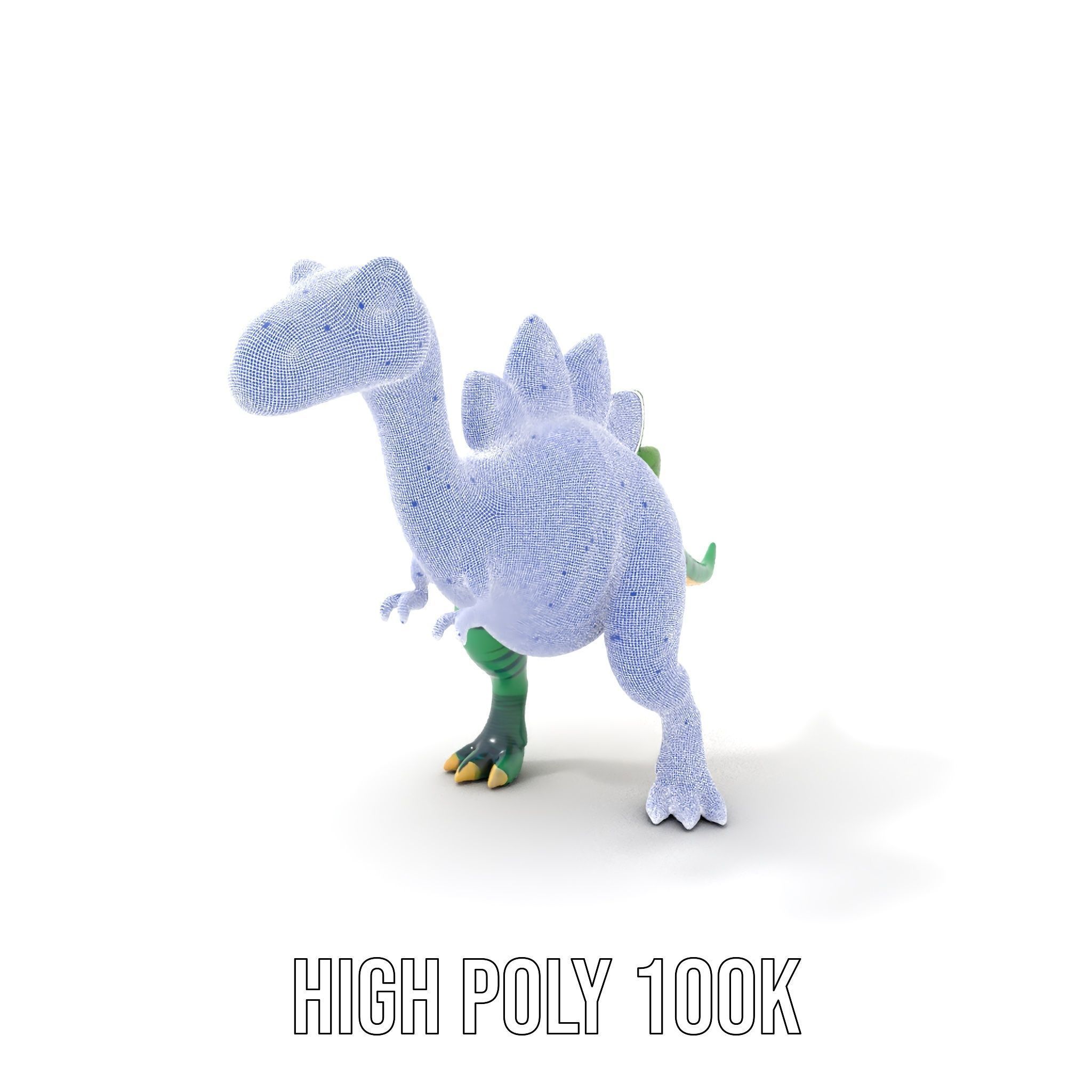 Cartoon Dinosaur Model Pack with Vibrant Textures Low-poly 3D model_4
