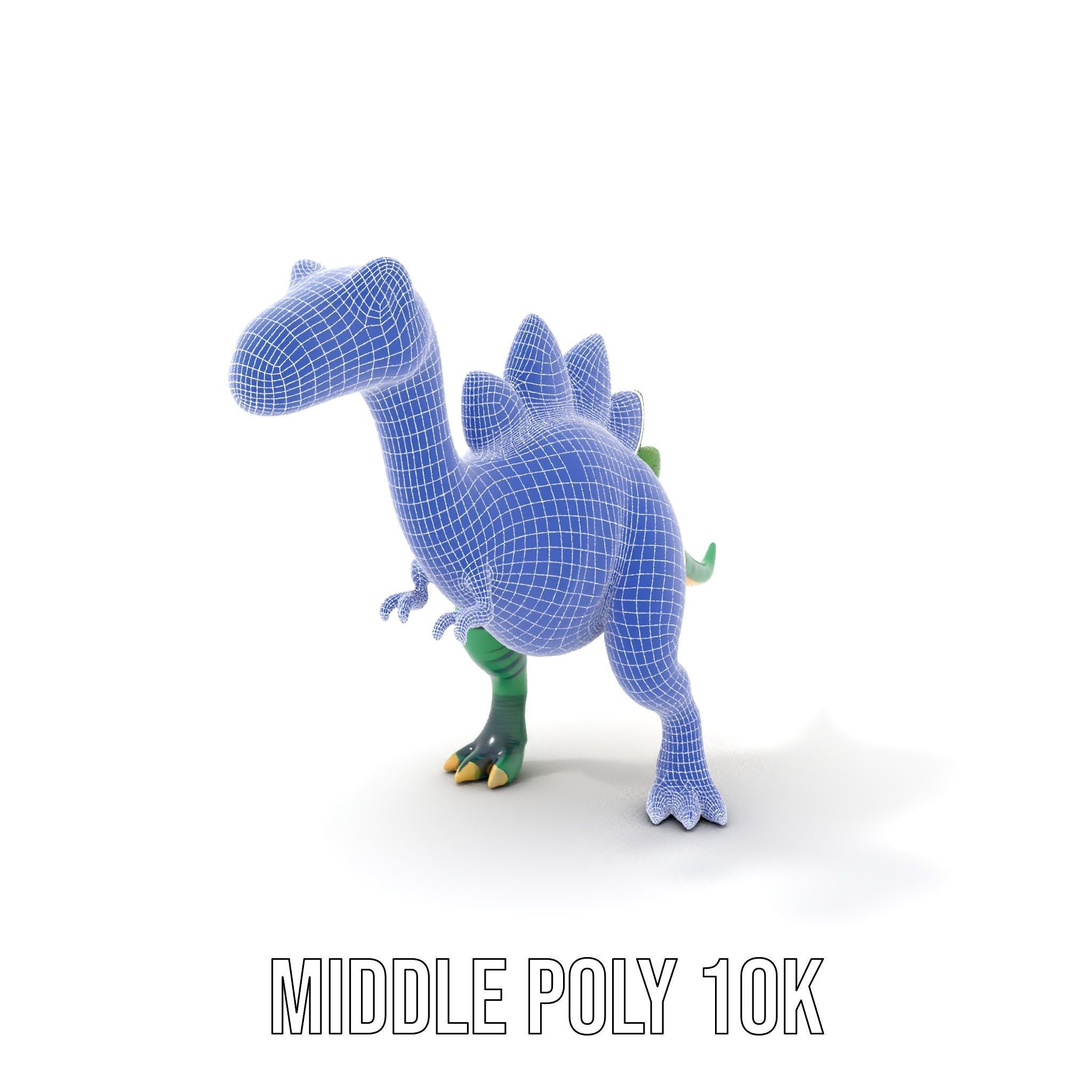 Cartoon Dinosaur Model Pack with Vibrant Textures Low-poly 3D model_21