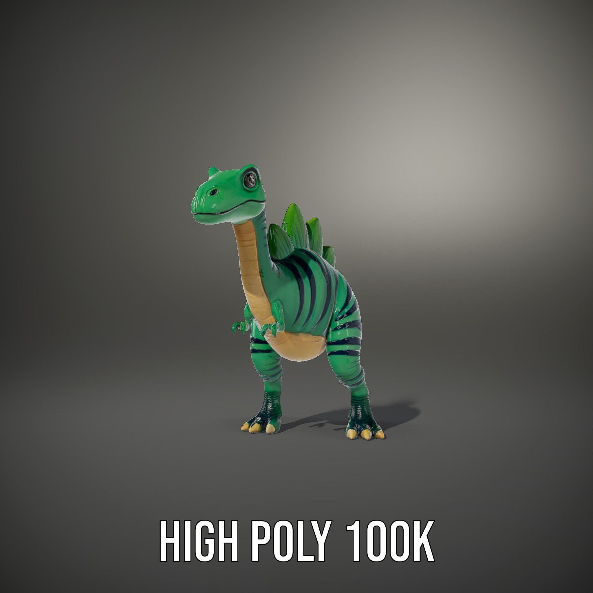 Cartoon Dinosaur Model Pack with Vibrant Textures Low-poly 3D model_10