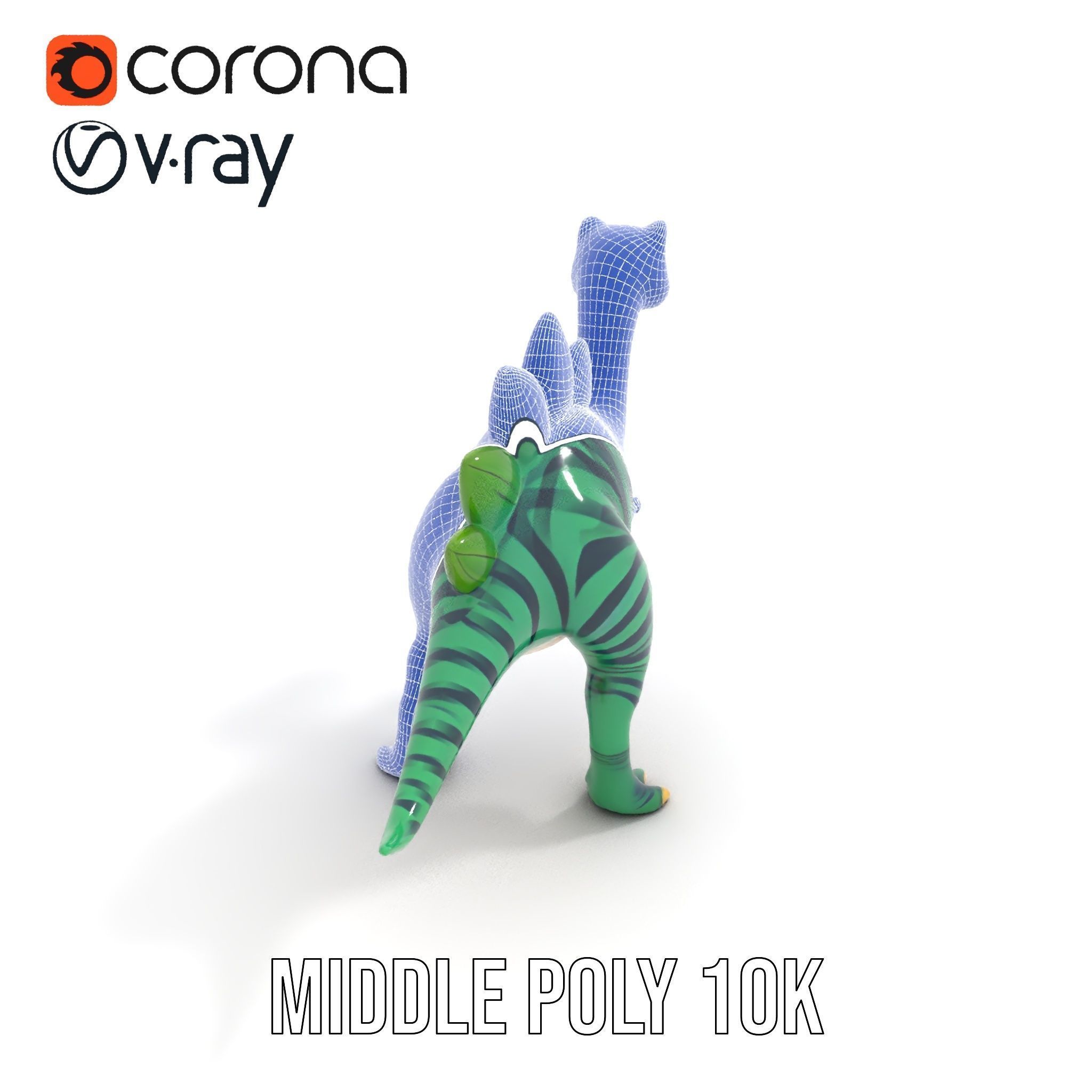 Cartoon Dinosaur Model Pack with Vibrant Textures Low-poly 3D model_24