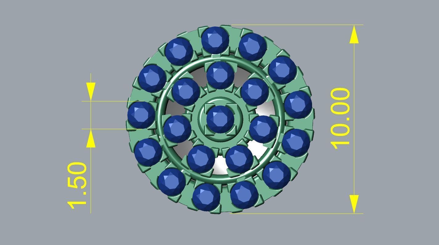 Round Earring 3D print model_8