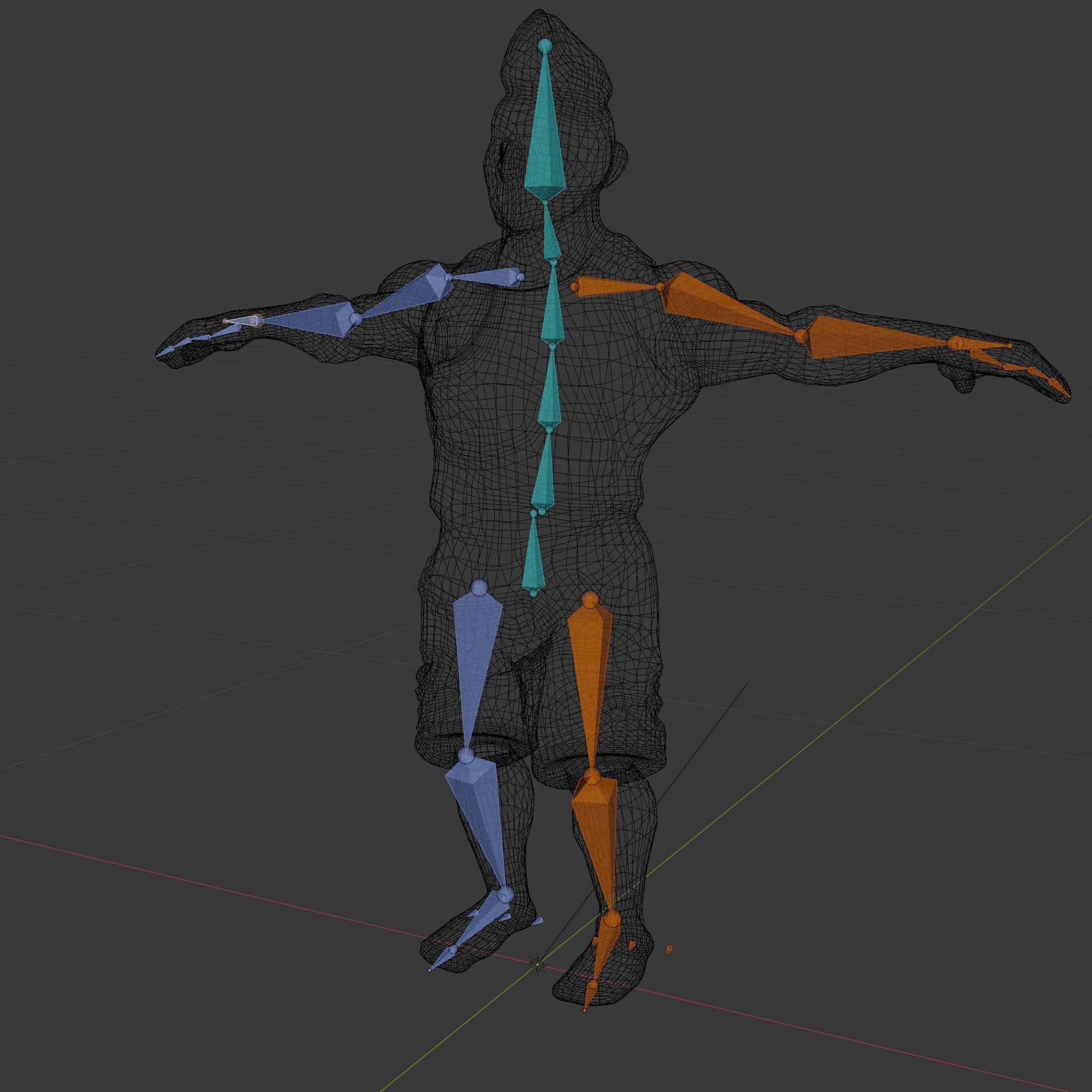Surf Dude in Shark Shorts Rigged and Animated Character Model Low-poly 3D model_6