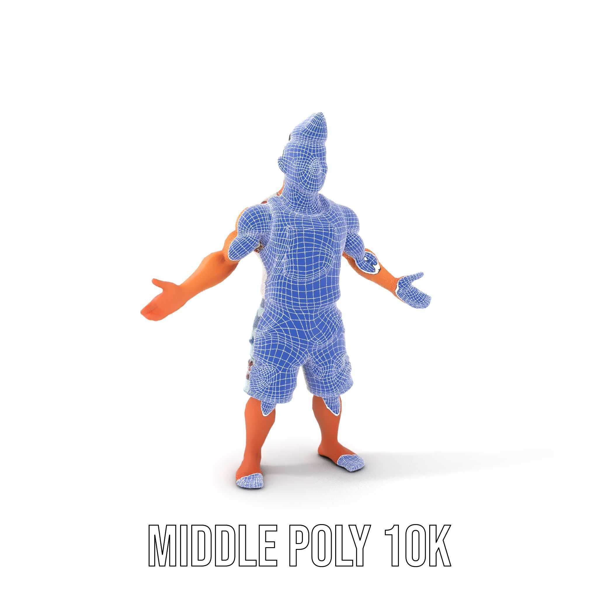 Surf Dude in Shark Shorts Rigged and Animated Character Model Low-poly 3D model_18