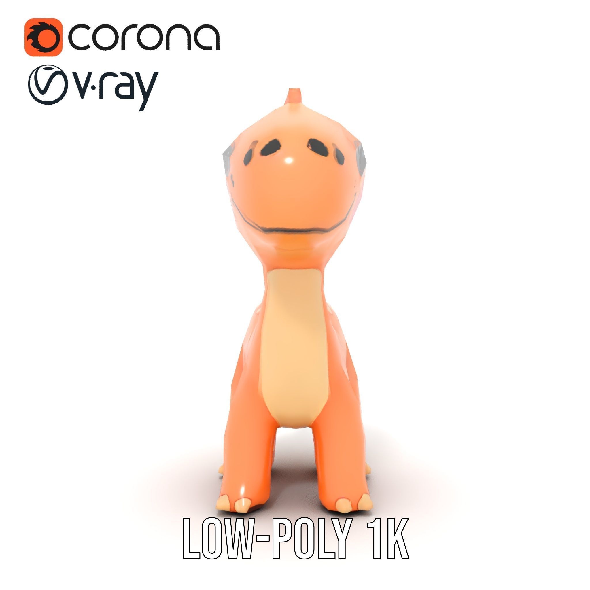 Cute Dinosaur Model Pack for D Rendering and Games Low-poly 3D model_9