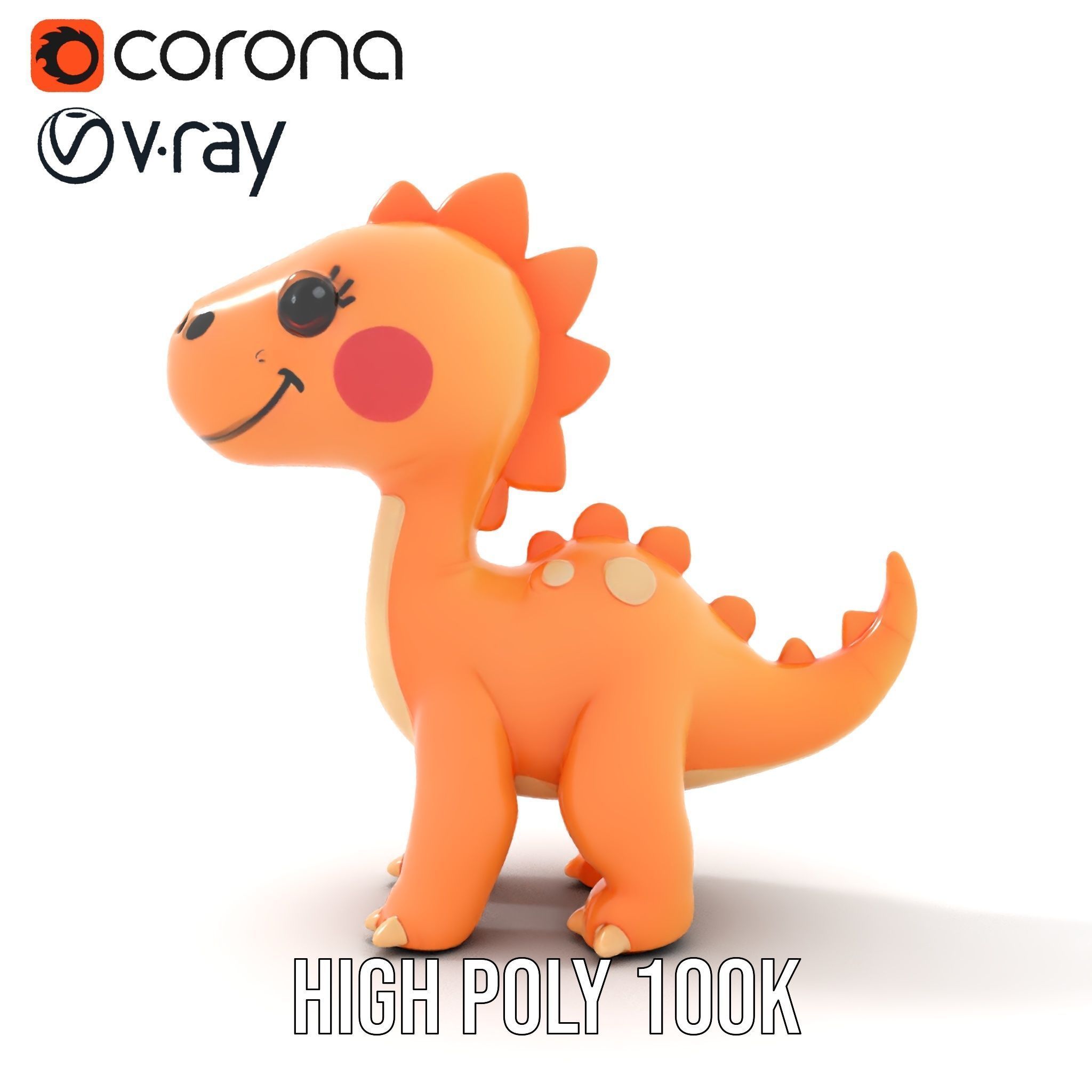 Cute Dinosaur Model Pack for D Rendering and Games Low-poly 3D model_20