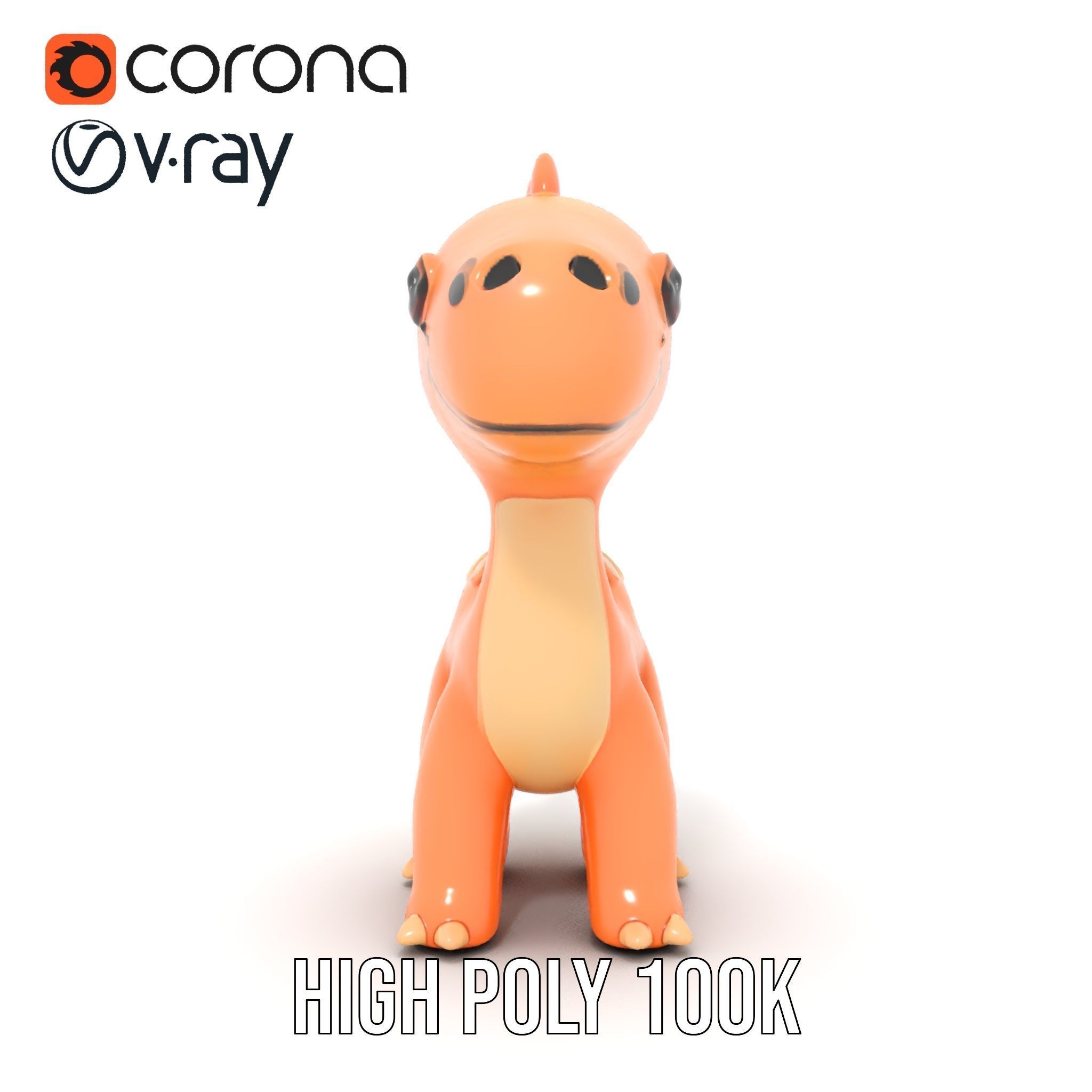 Cute Dinosaur Model Pack for D Rendering and Games Low-poly 3D model_31