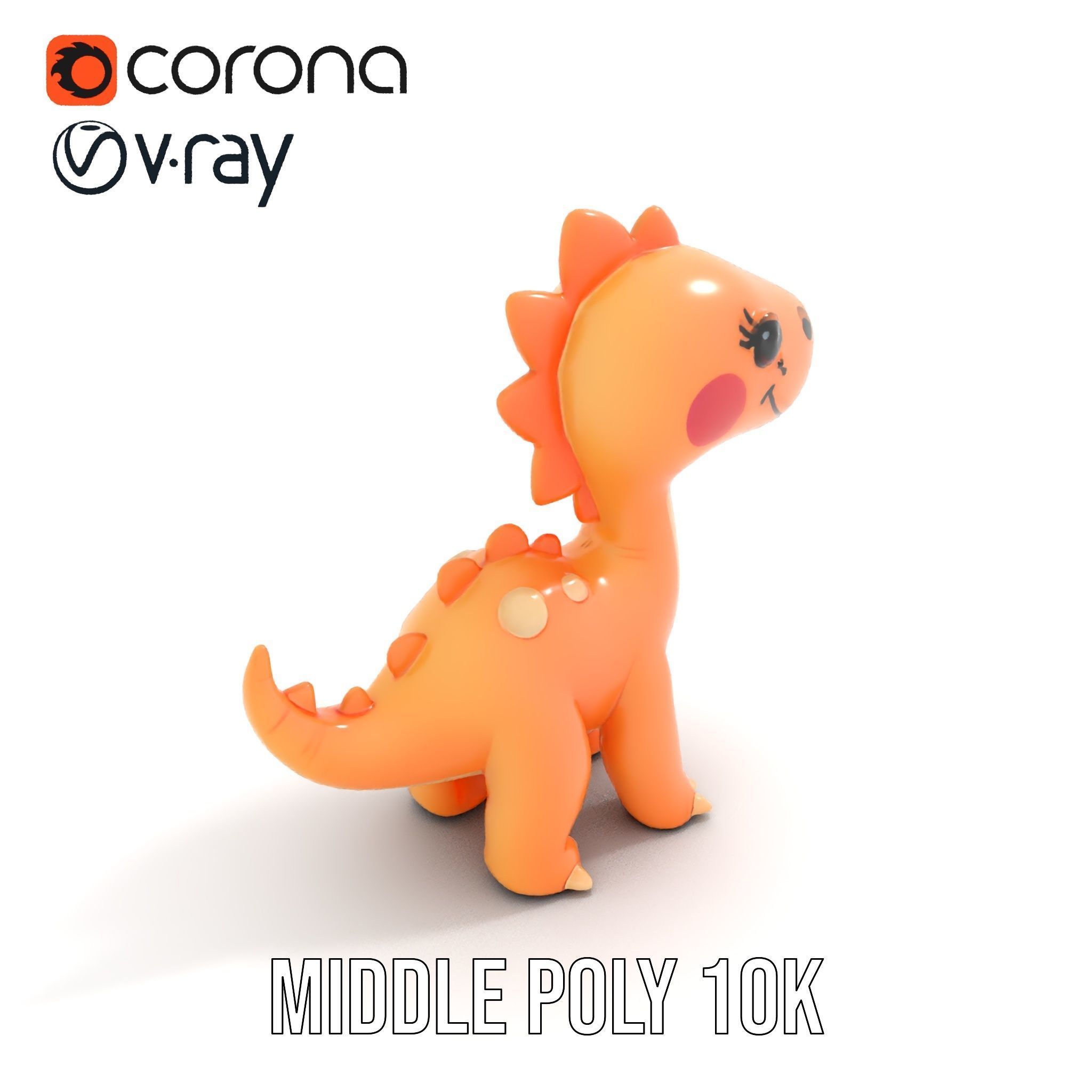 Cute Dinosaur Model Pack for D Rendering and Games Low-poly 3D model_18