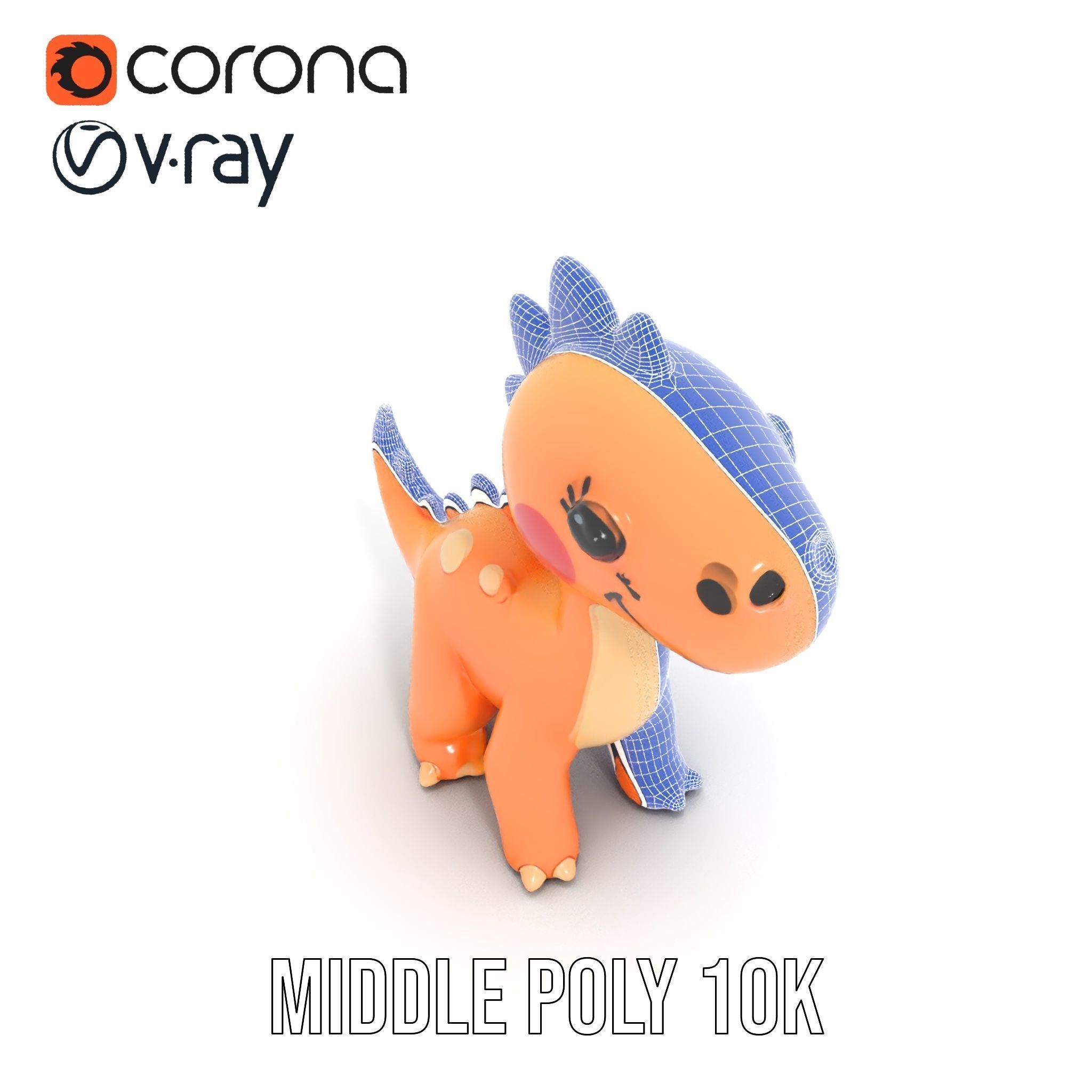 Cute Dinosaur Model Pack for D Rendering and Games Low-poly 3D model_24