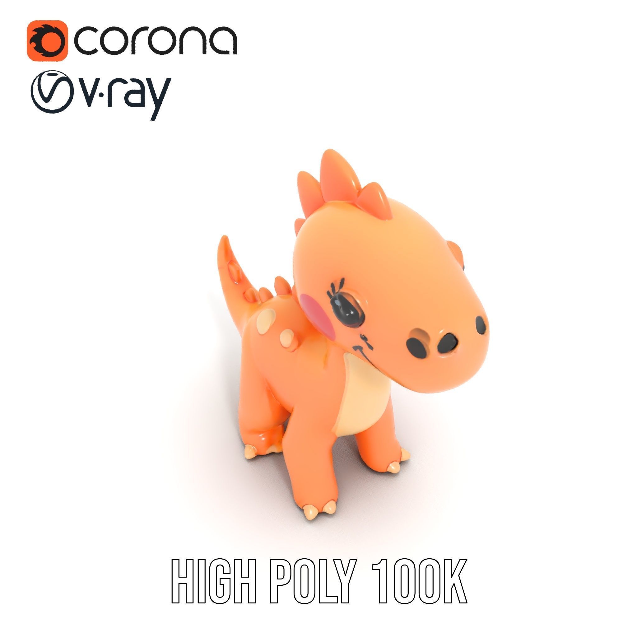 Cute Dinosaur Model Pack for D Rendering and Games Low-poly 3D model_17