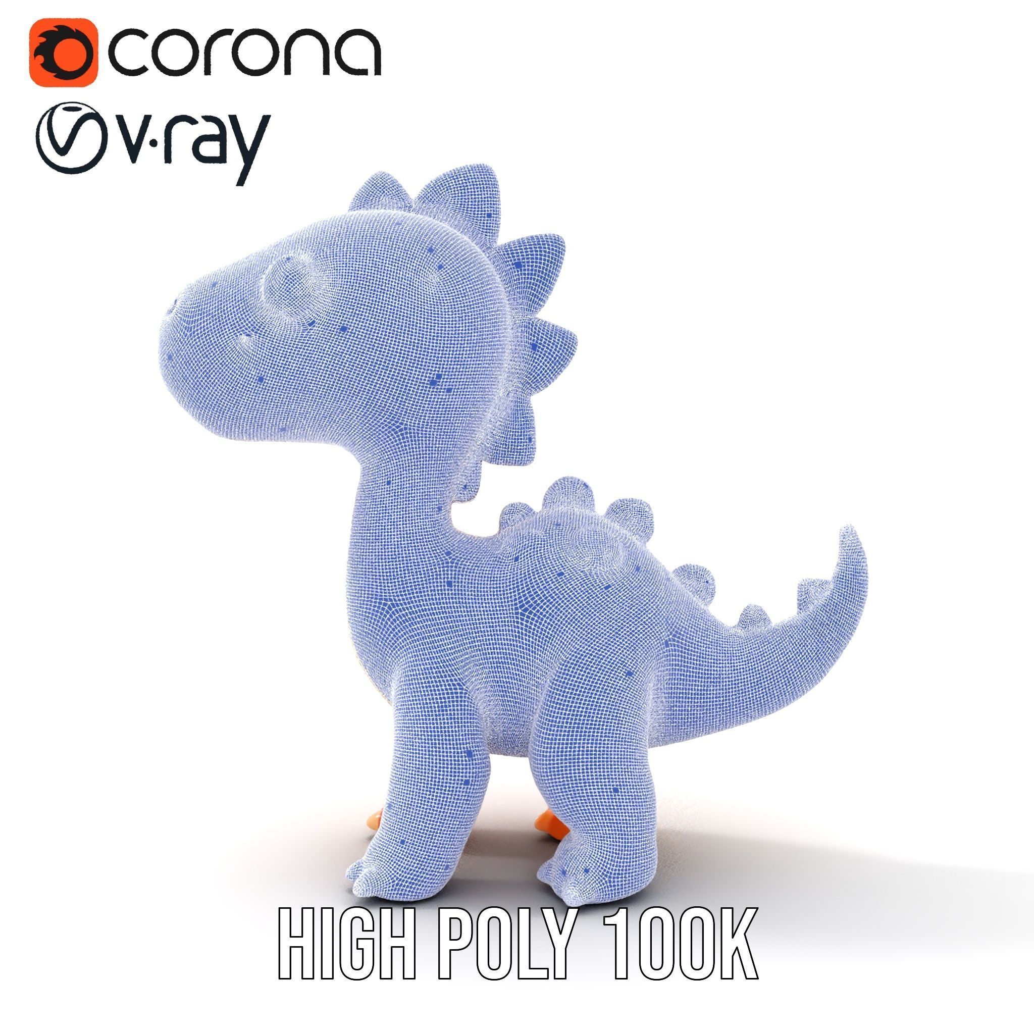 Cute Dinosaur Model Pack for D Rendering and Games Low-poly 3D model_32