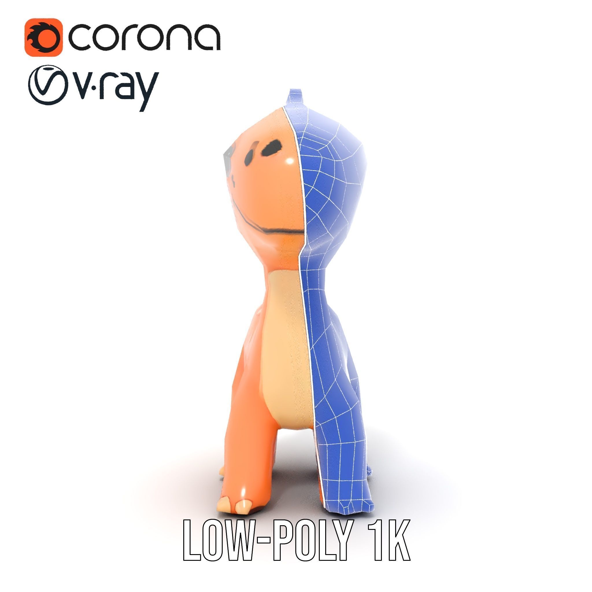 Cute Dinosaur Model Pack for D Rendering and Games Low-poly 3D model_30