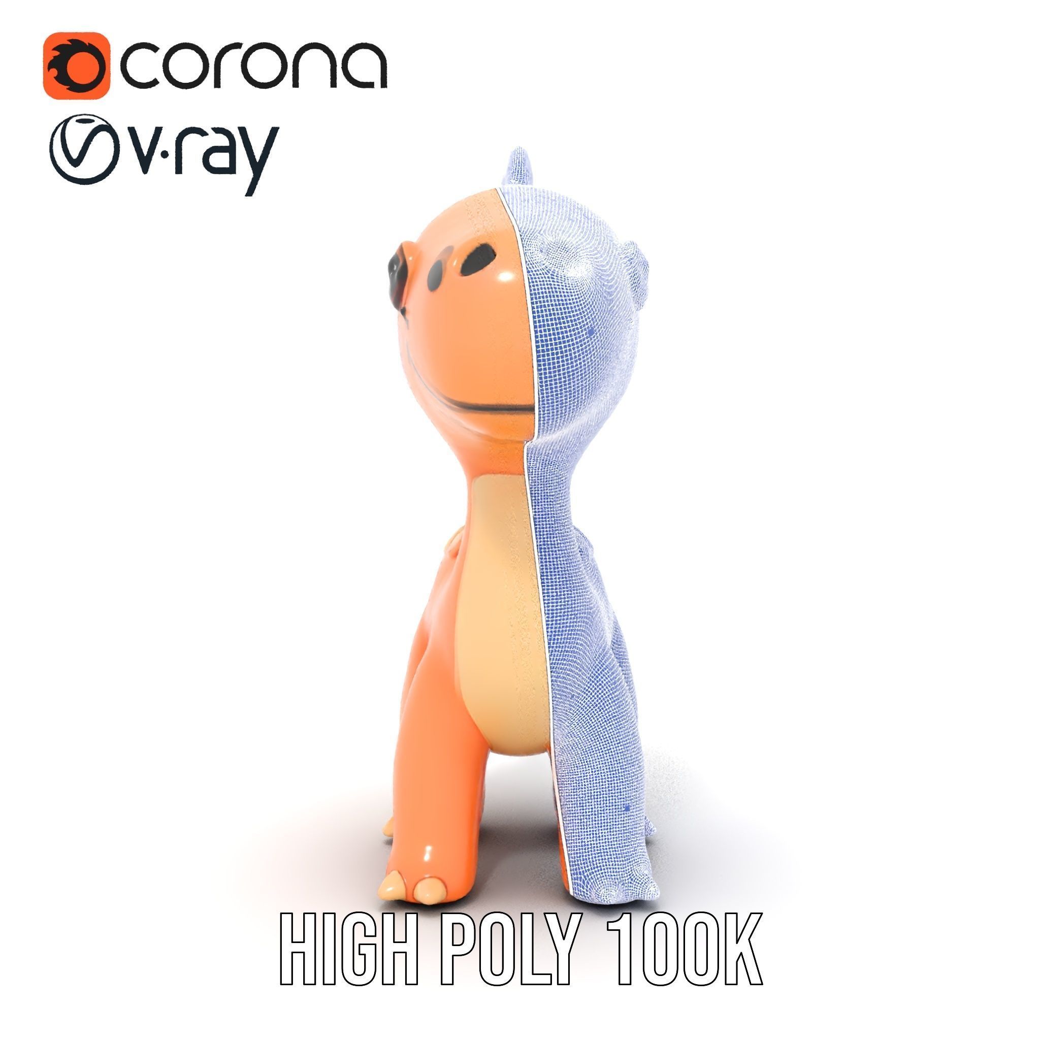 Cute Dinosaur Model Pack for D Rendering and Games Low-poly 3D model_33