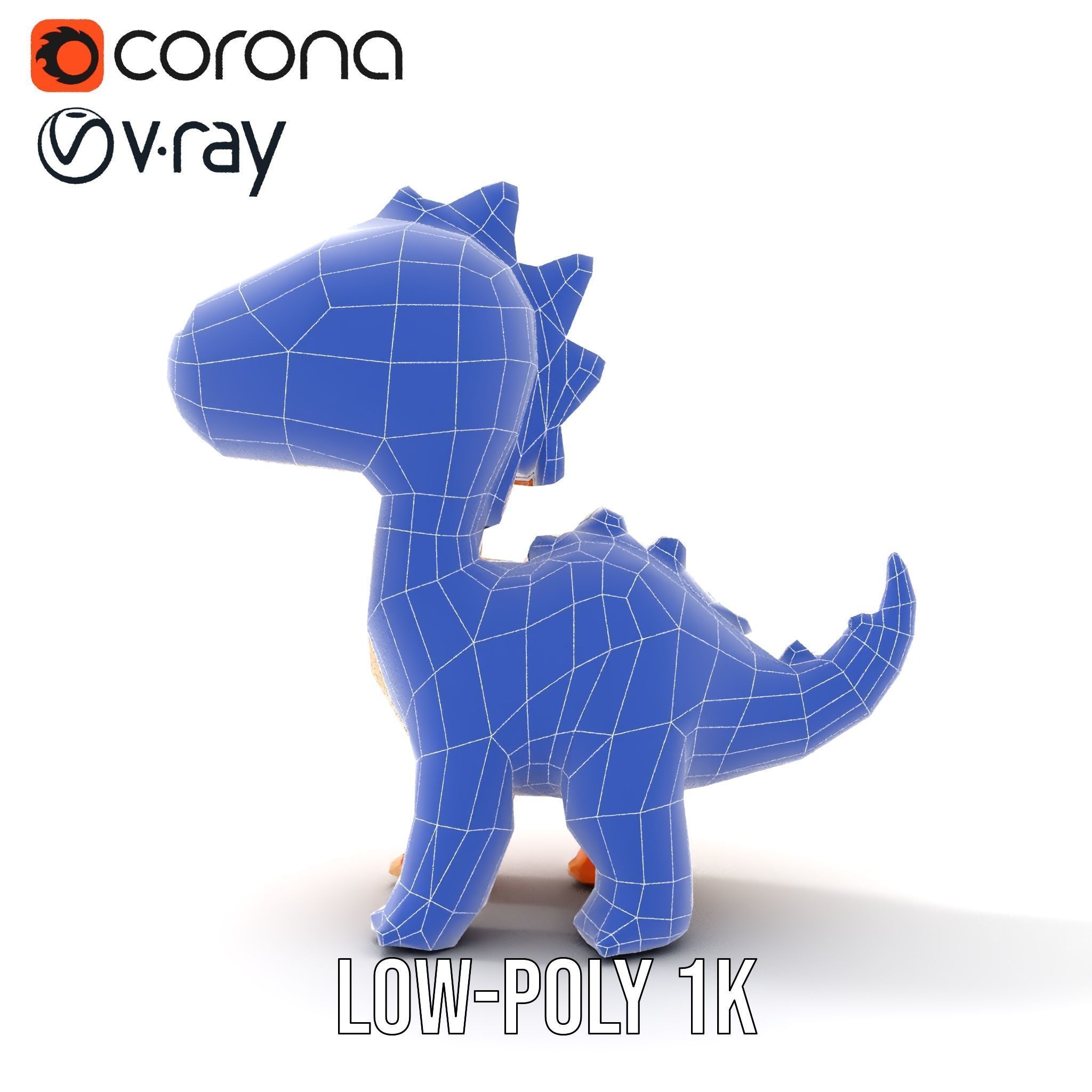 Cute Dinosaur Model Pack for D Rendering and Games Low-poly 3D model_27