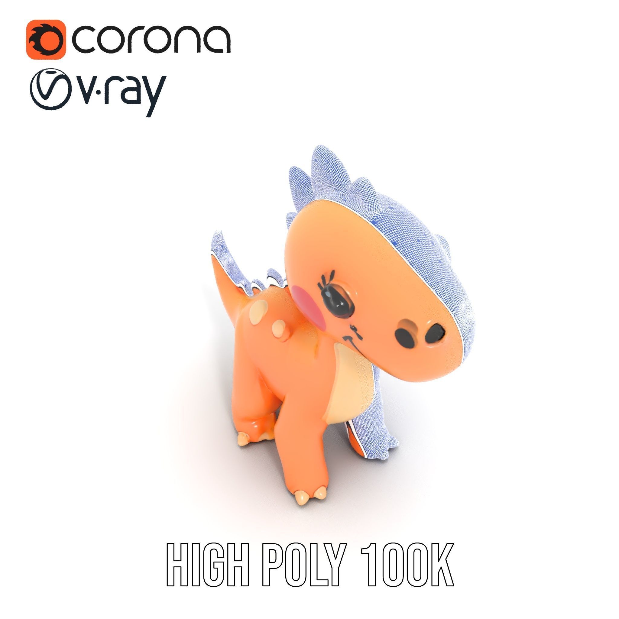 Cute Dinosaur Model Pack for D Rendering and Games Low-poly 3D model_34