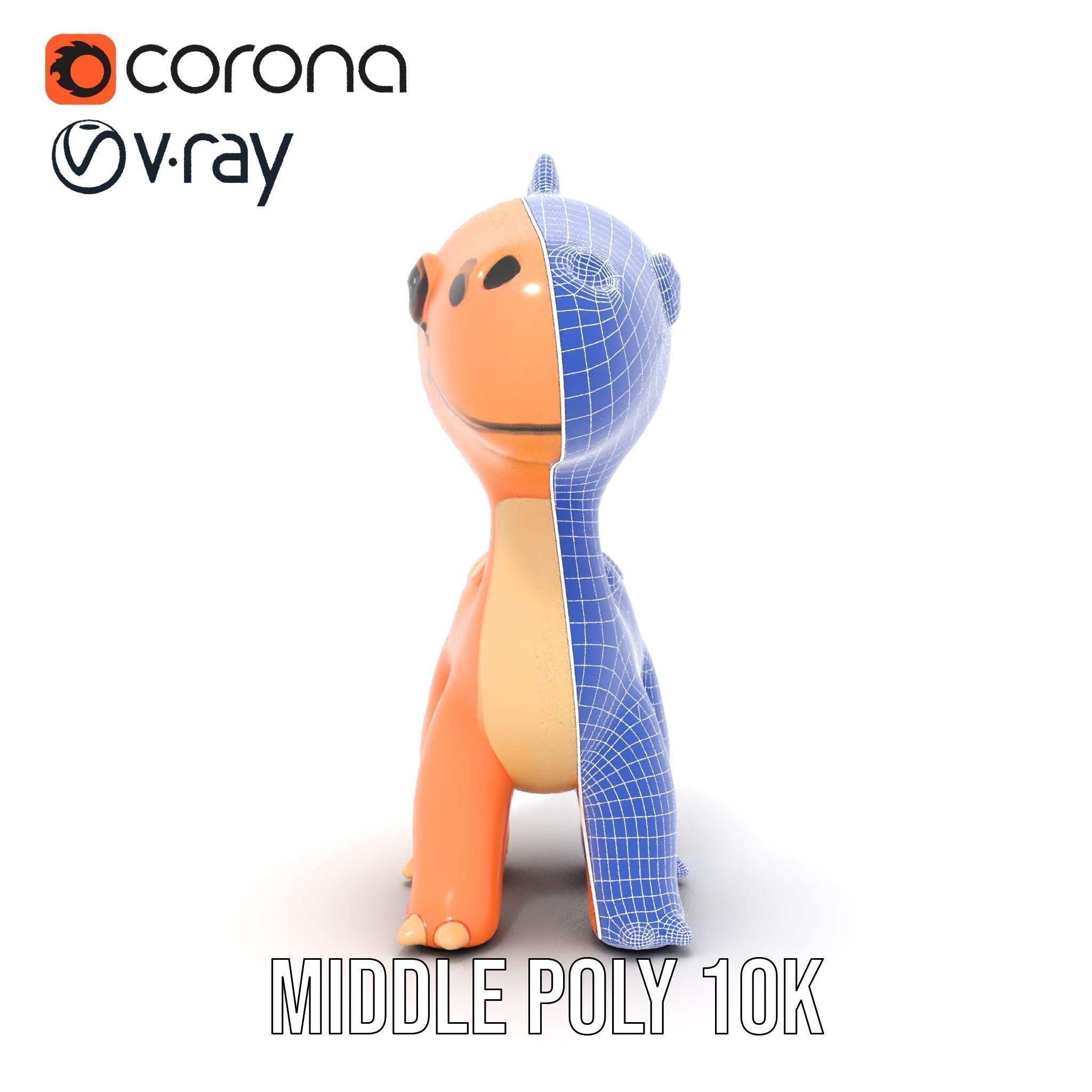 Cute Dinosaur Model Pack for D Rendering and Games Low-poly 3D model_21
