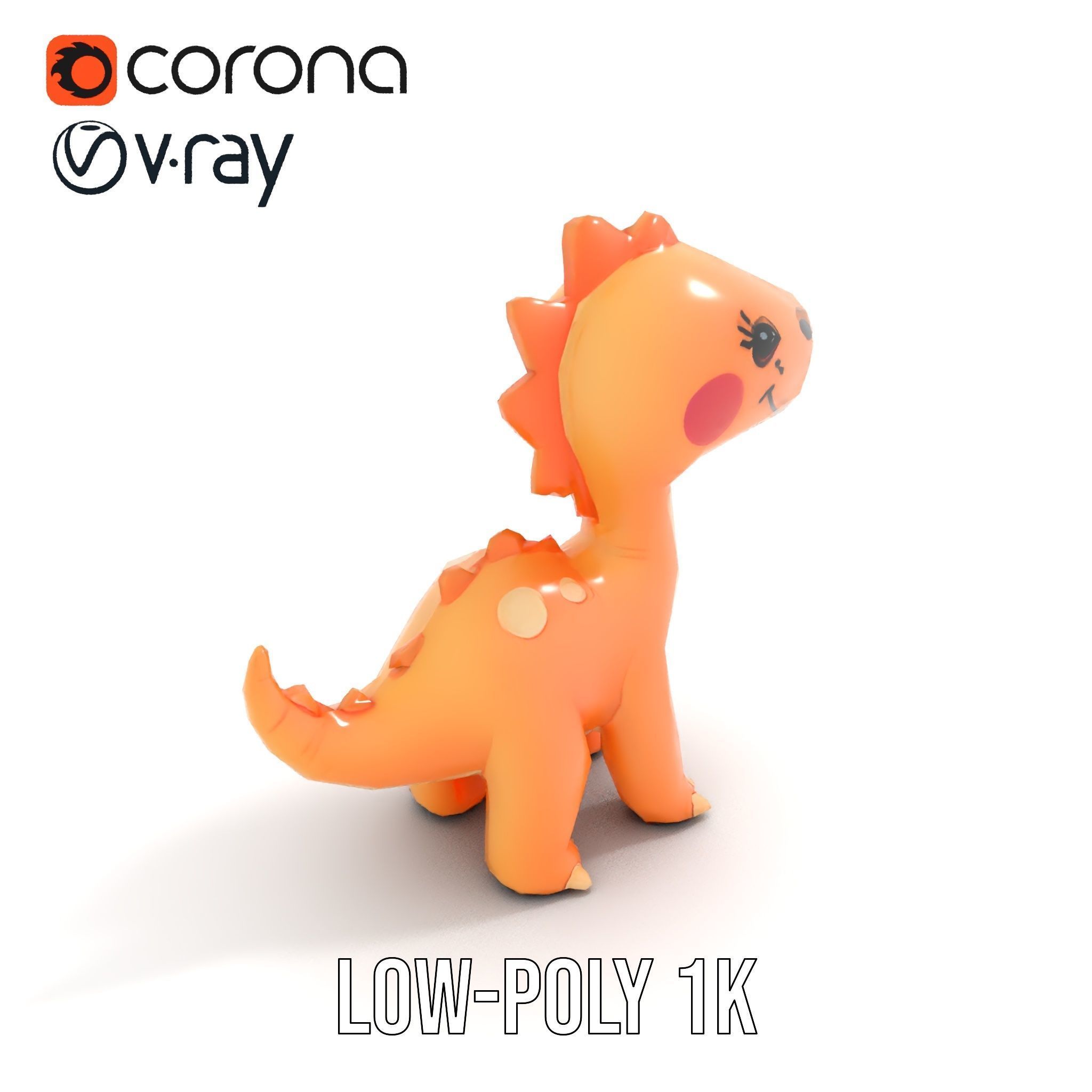 Cute Dinosaur Model Pack for D Rendering and Games Low-poly 3D model_25