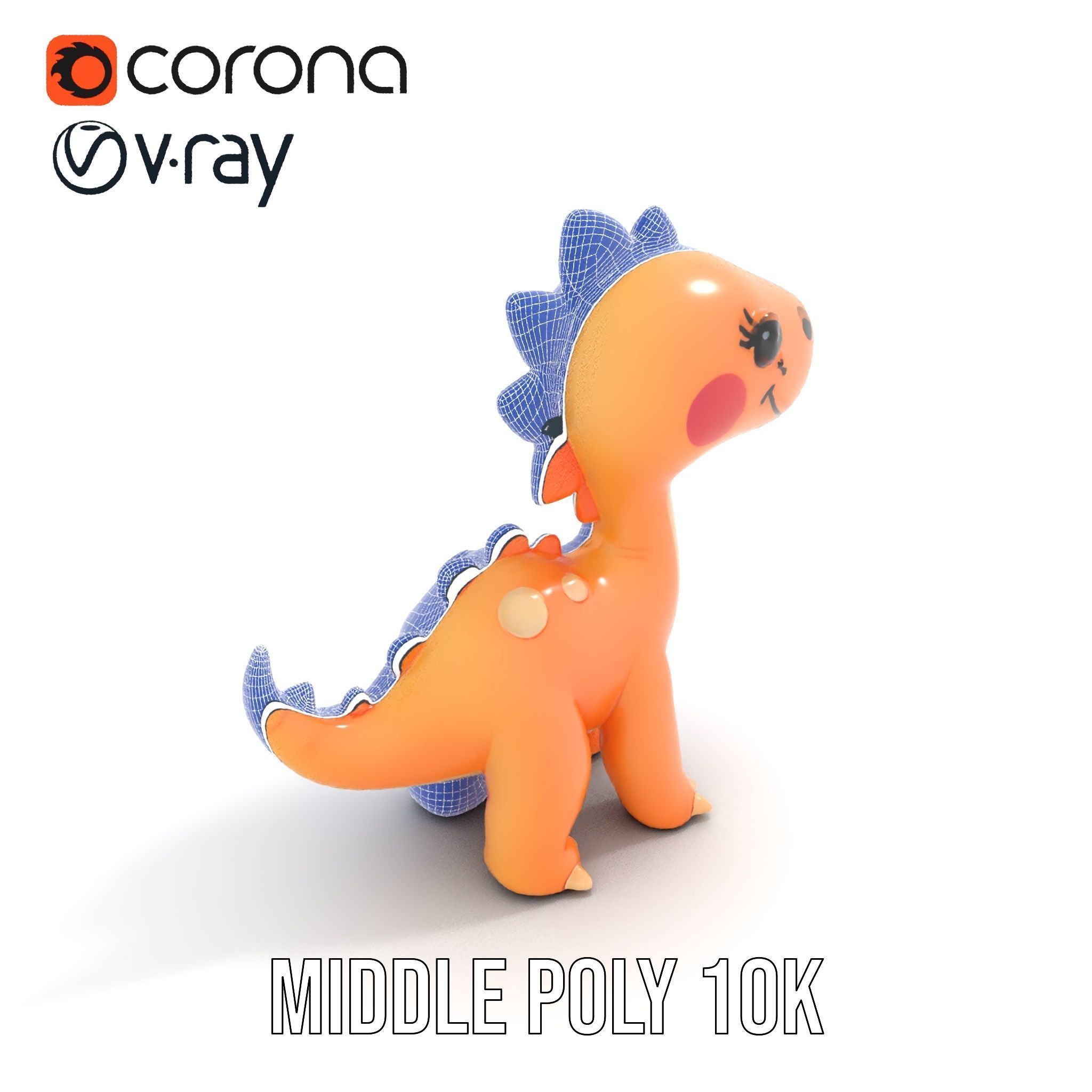 Cute Dinosaur Model Pack for D Rendering and Games Low-poly 3D model_29