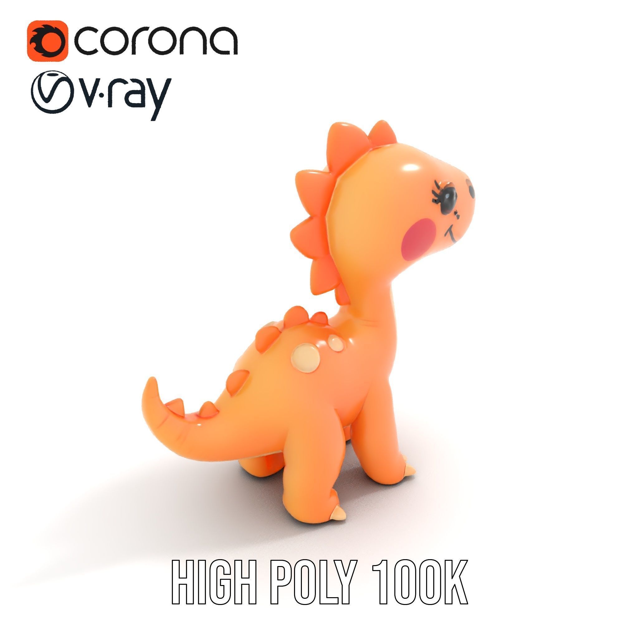 Cute Dinosaur Model Pack for D Rendering and Games Low-poly 3D model_28