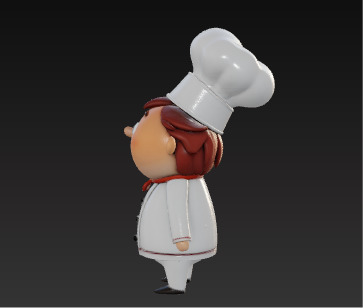 Cute 3D Chef Character with Big Hat and White Uniform Low-poly 3D model_10