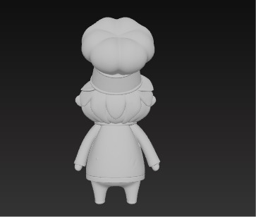 Cute 3D Chef Character with Big Hat and White Uniform Low-poly 3D model_15
