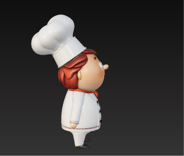 Cute 3D Chef Character with Big Hat and White Uniform Low-poly 3D model_5