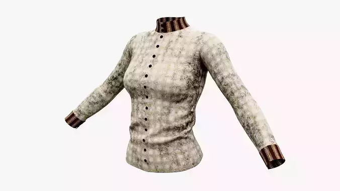 Old Western Dirty Shirt Low-poly 3D model