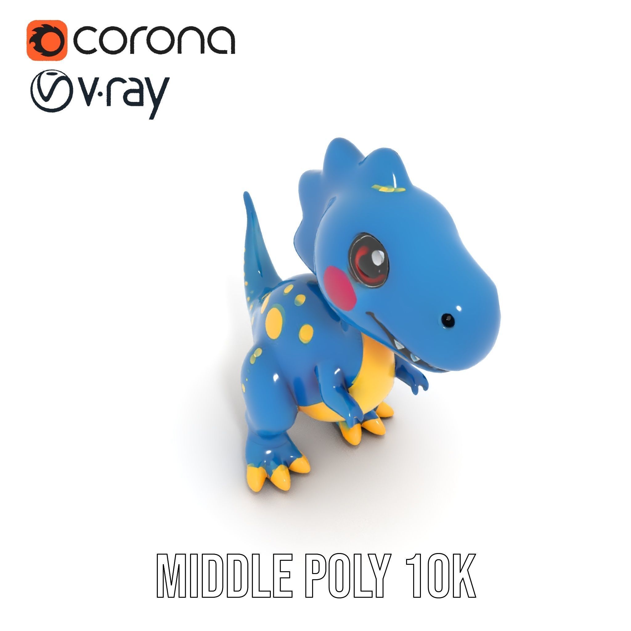 Cartoon Dinosaur Model Pack Low-poly 3D model_11