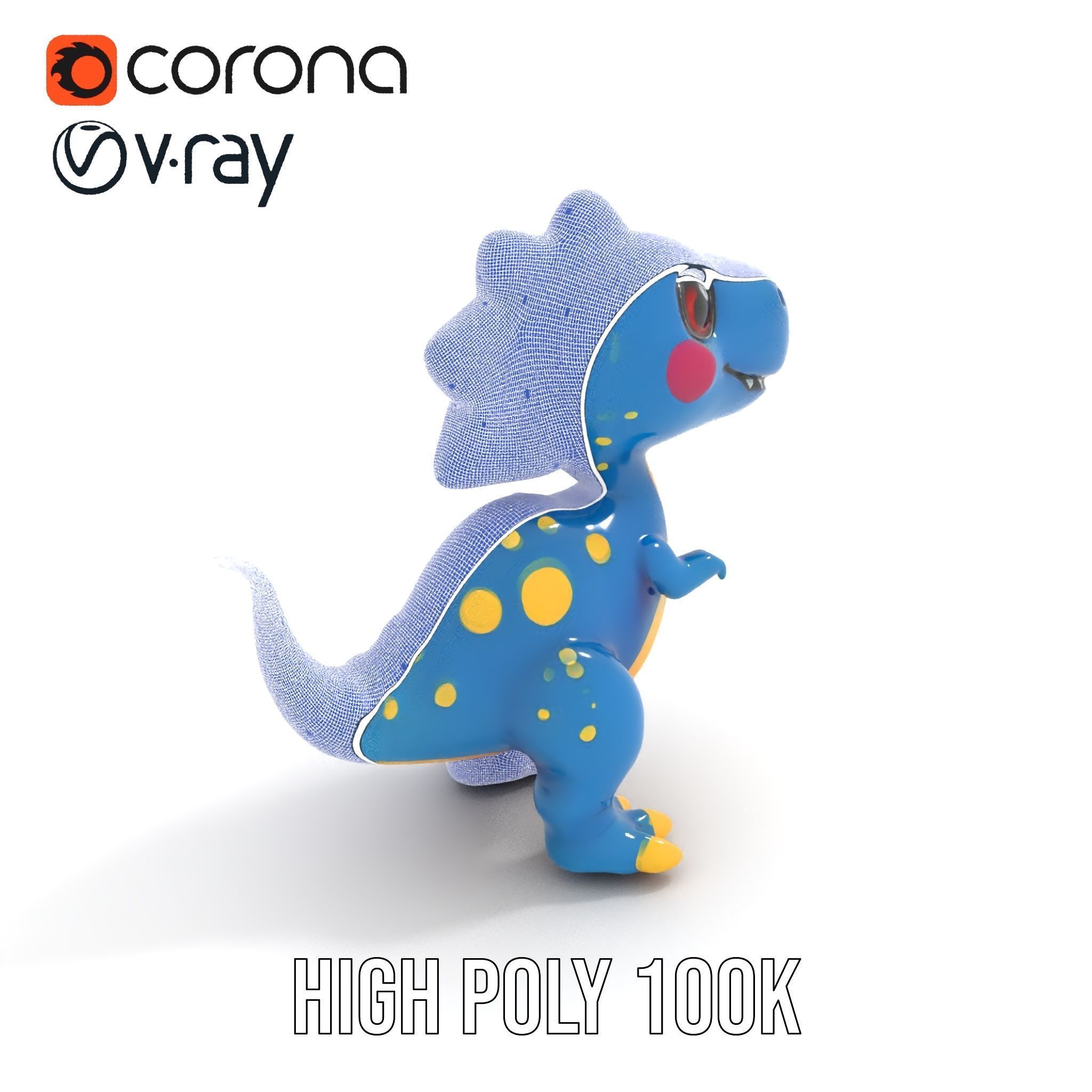 Cartoon Dinosaur Model Pack Low-poly 3D model_31