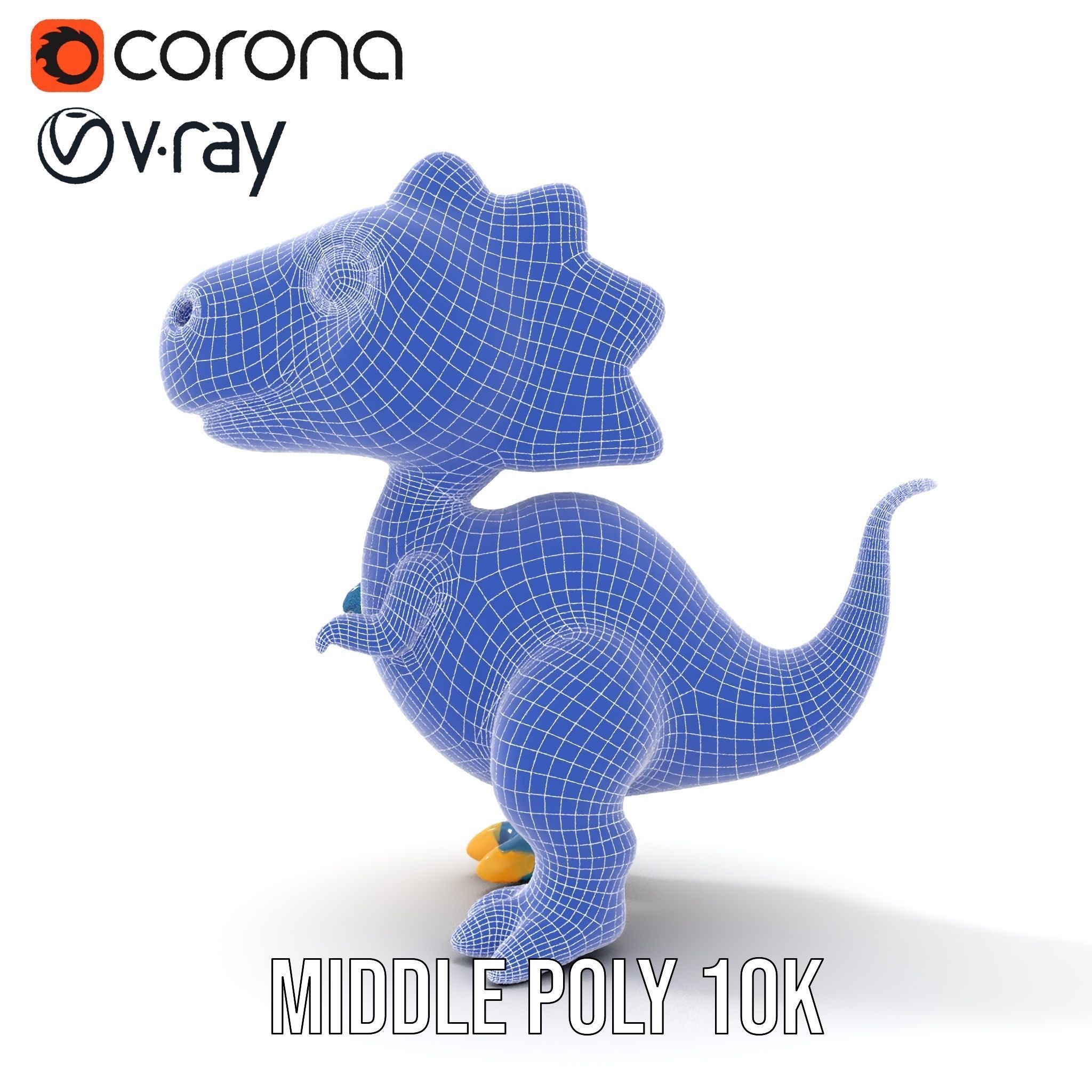 Cartoon Dinosaur Model Pack Low-poly 3D model_21