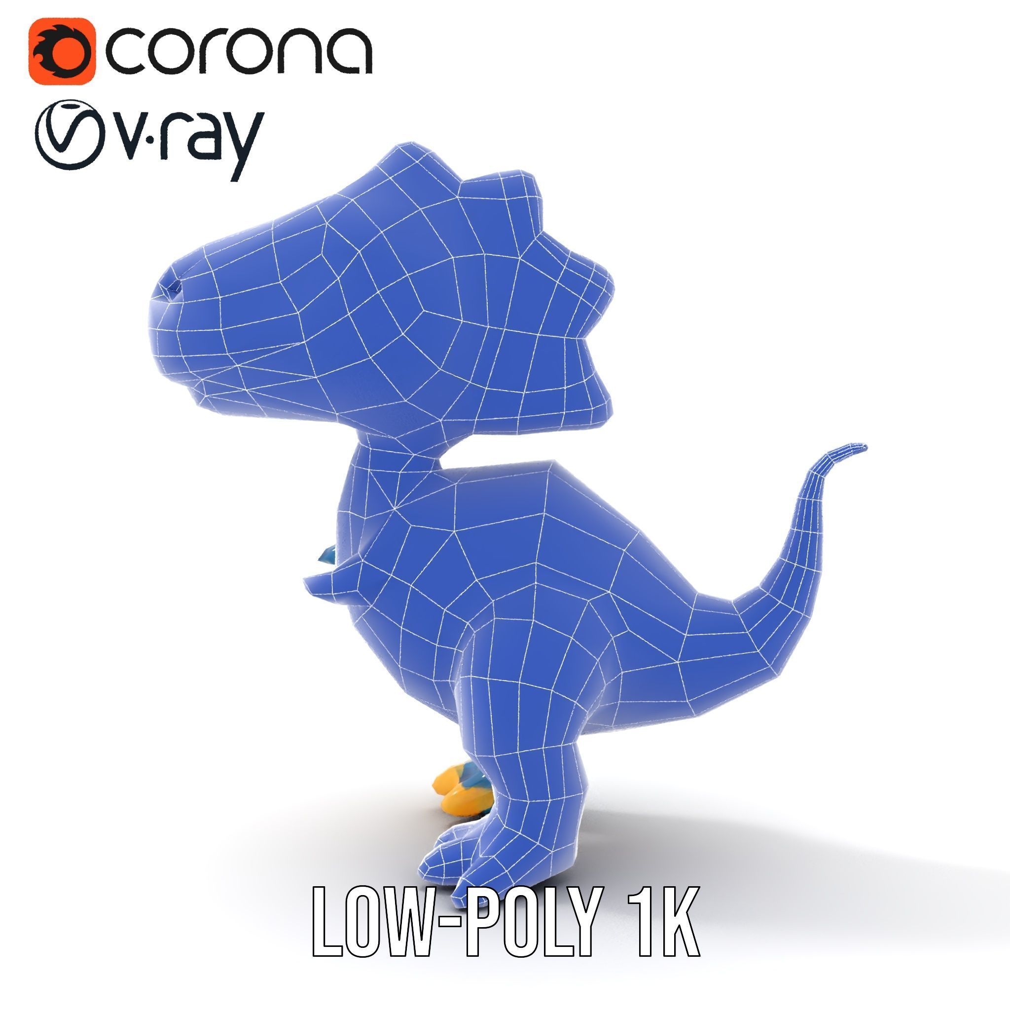 Cartoon Dinosaur Model Pack Low-poly 3D model_28