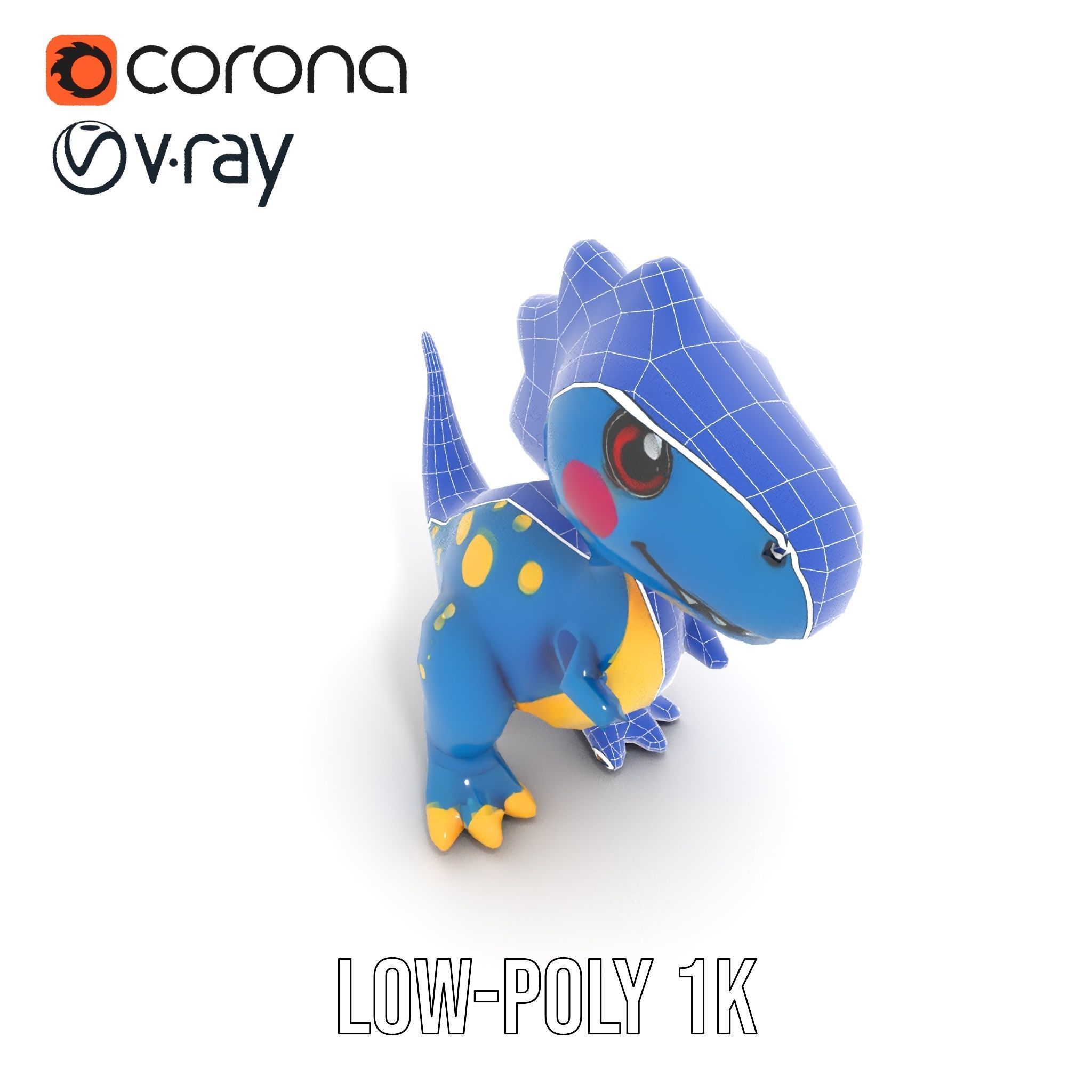Cartoon Dinosaur Model Pack Low-poly 3D model_19