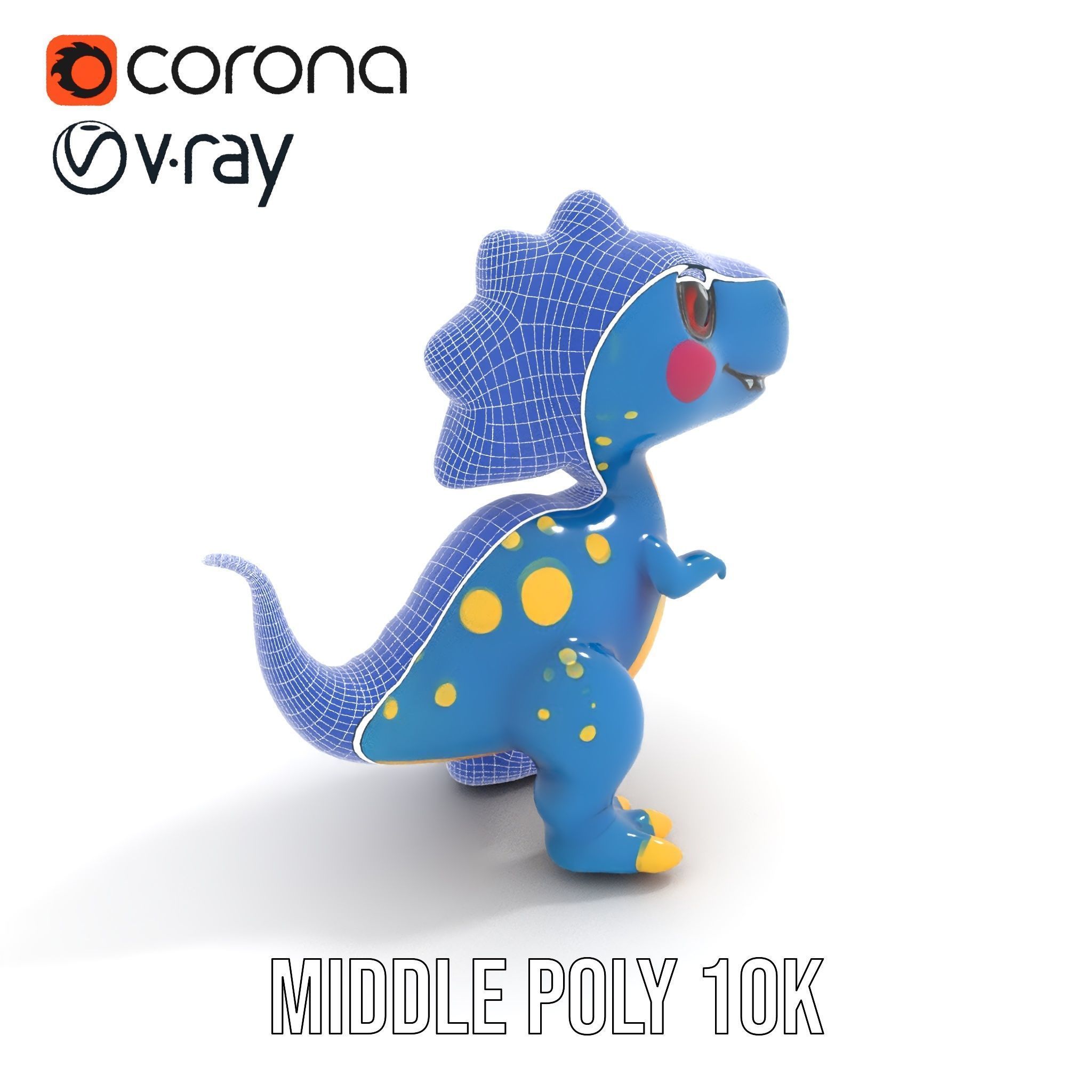 Cartoon Dinosaur Model Pack Low-poly 3D model_29