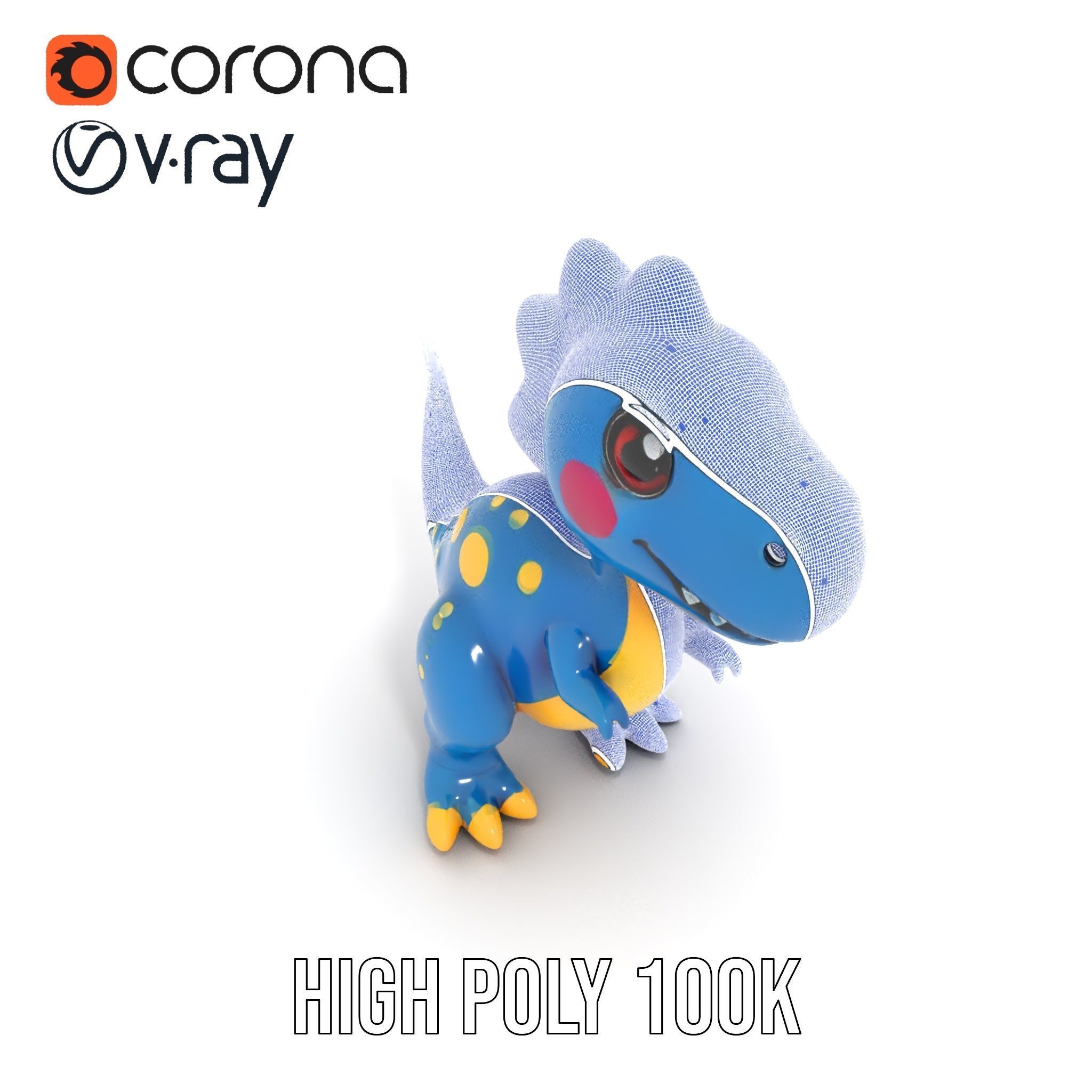Cartoon Dinosaur Model Pack Low-poly 3D model_32