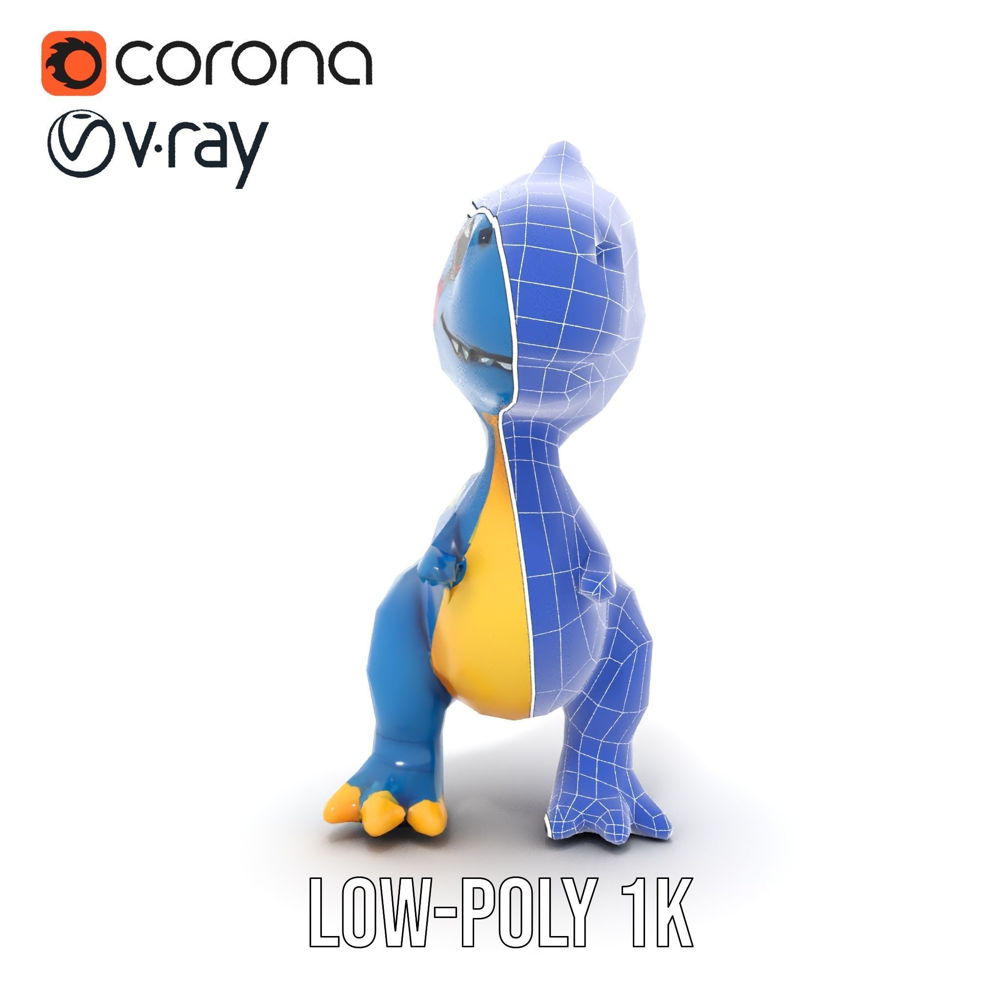 Cartoon Dinosaur Model Pack Low-poly 3D model_30