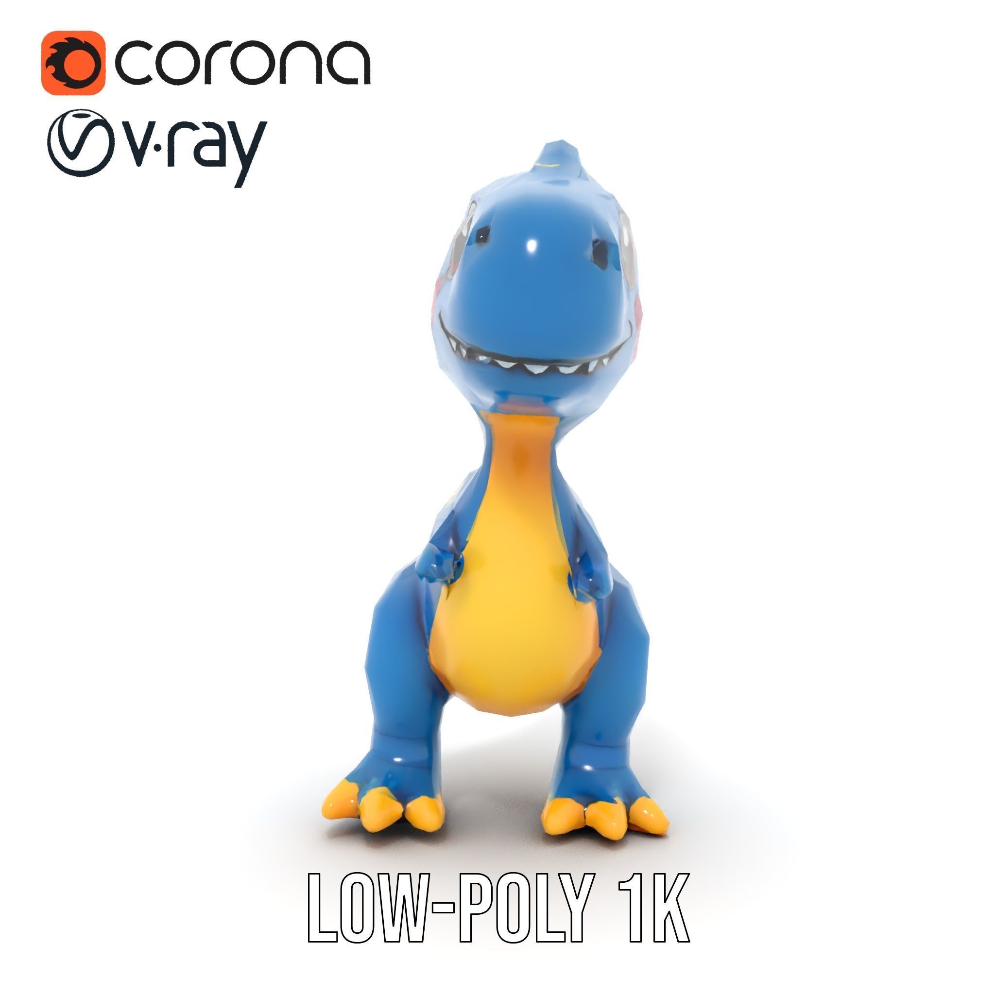 Cartoon Dinosaur Model Pack Low-poly 3D model_14