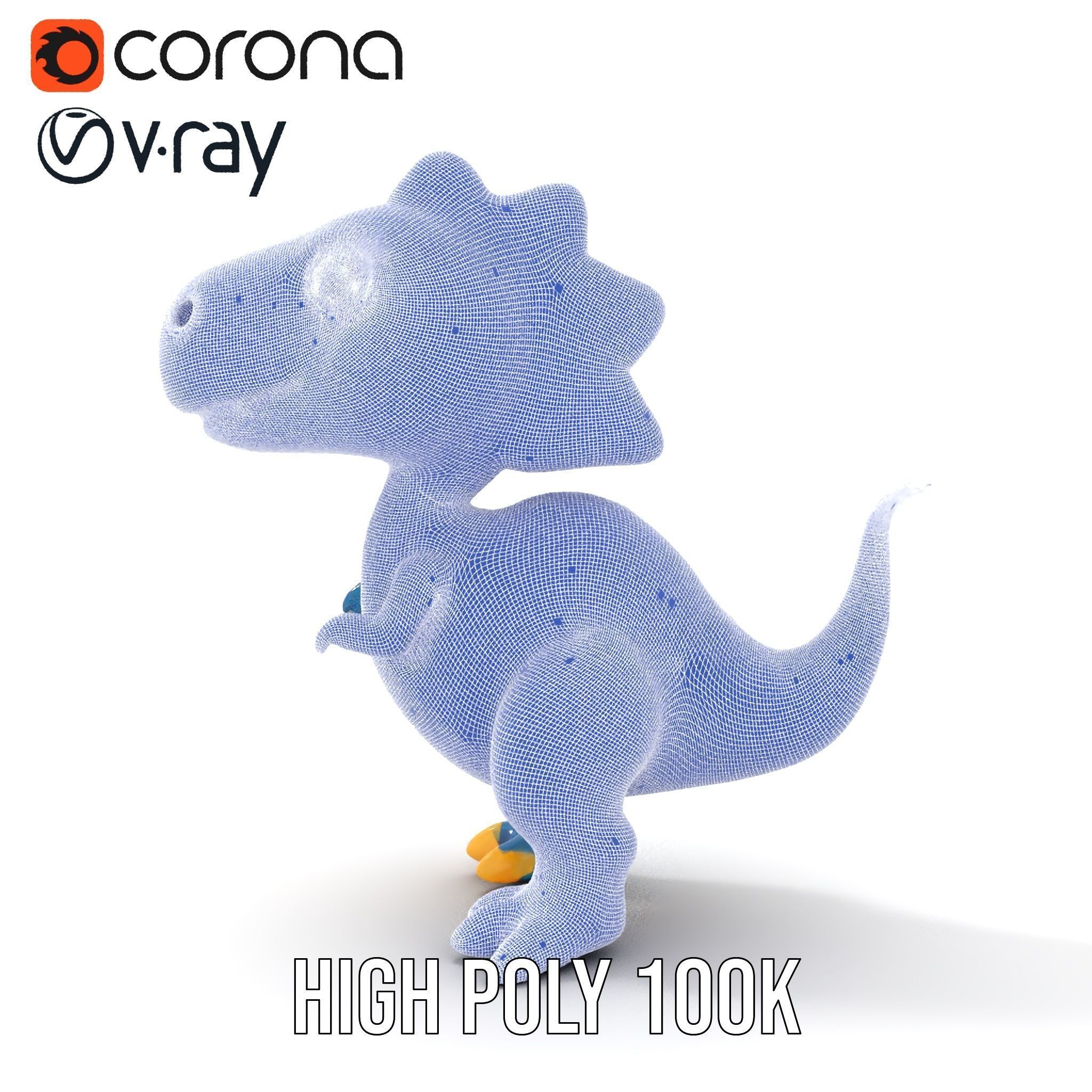 Cartoon Dinosaur Model Pack Low-poly 3D model_34