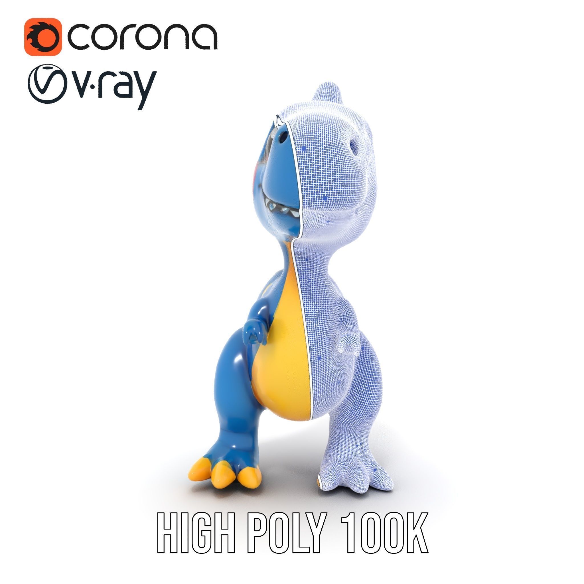 Cartoon Dinosaur Model Pack Low-poly 3D model_33
