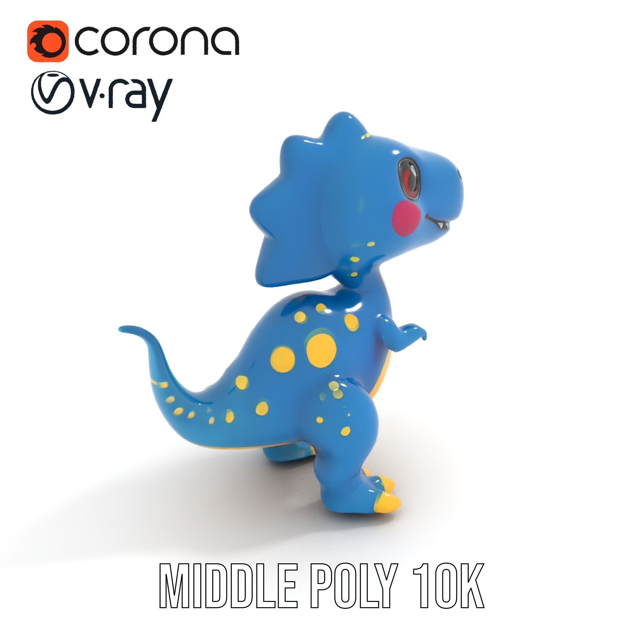 Cartoon Dinosaur Model Pack Low-poly 3D model_5