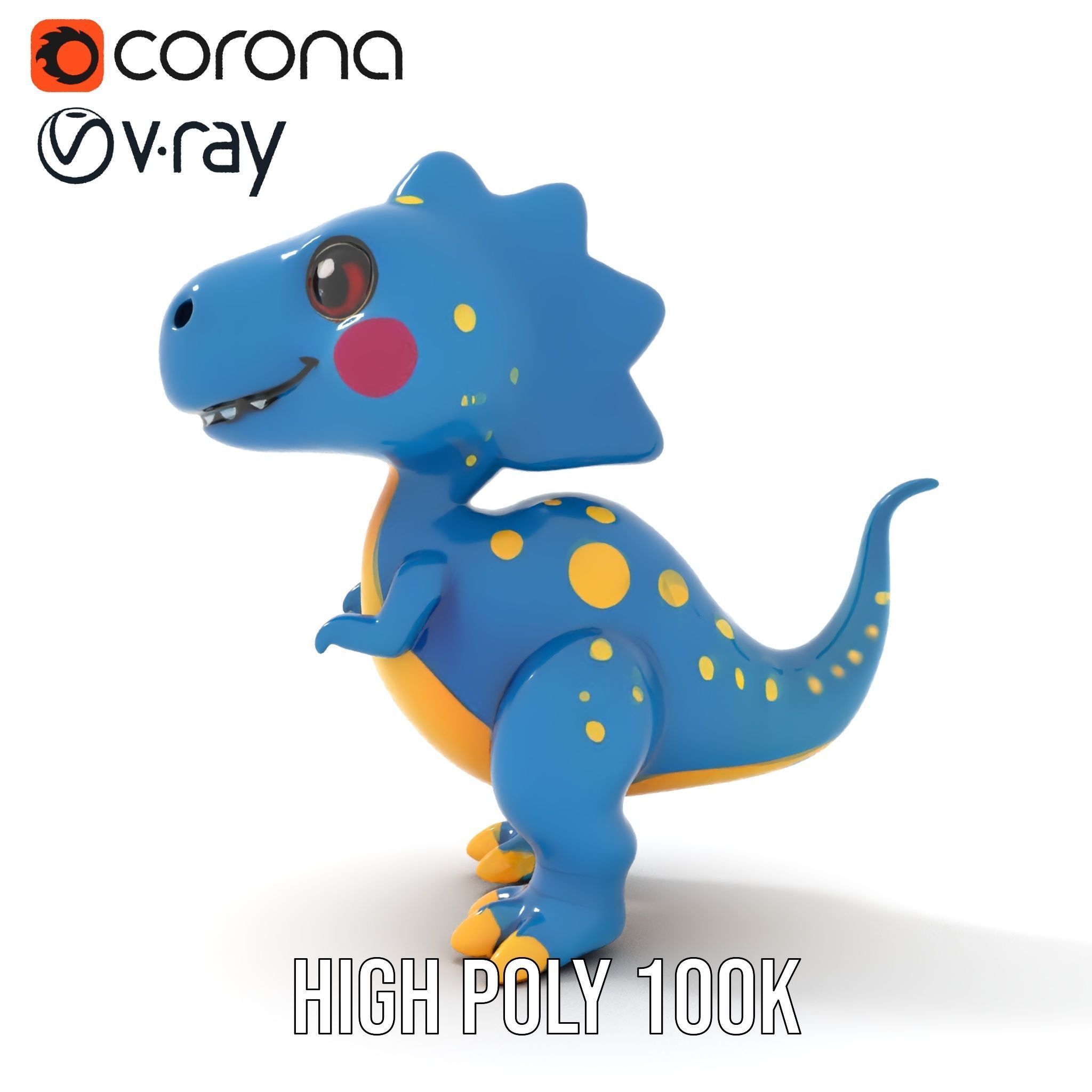 Cartoon Dinosaur Model Pack Low-poly 3D model_23