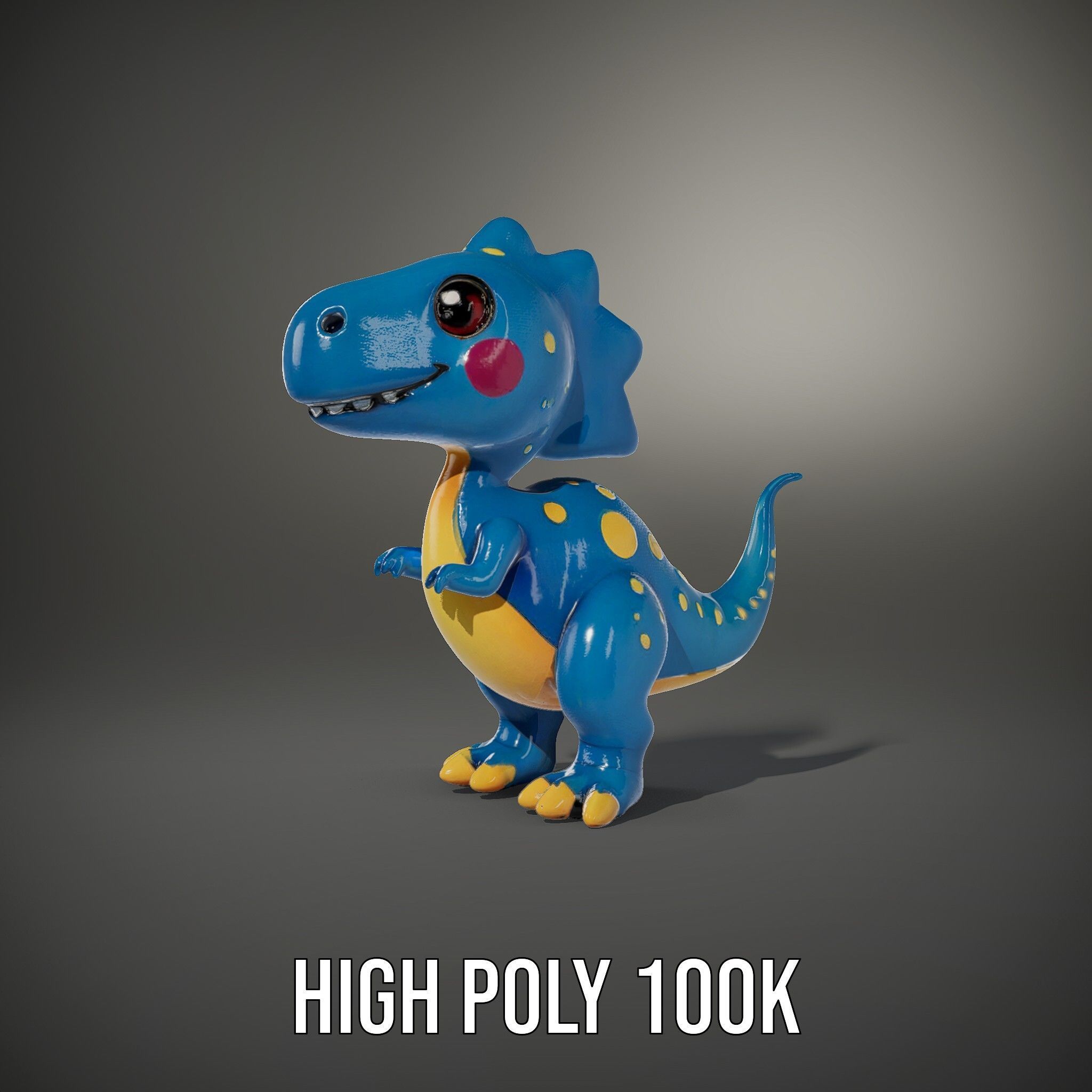 Cartoon Dinosaur Model Pack Low-poly 3D model_10